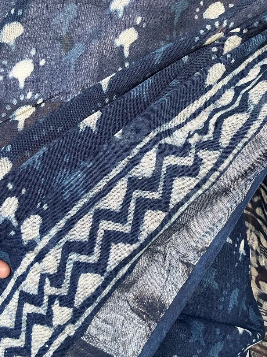 BLUE LINEN SAREE