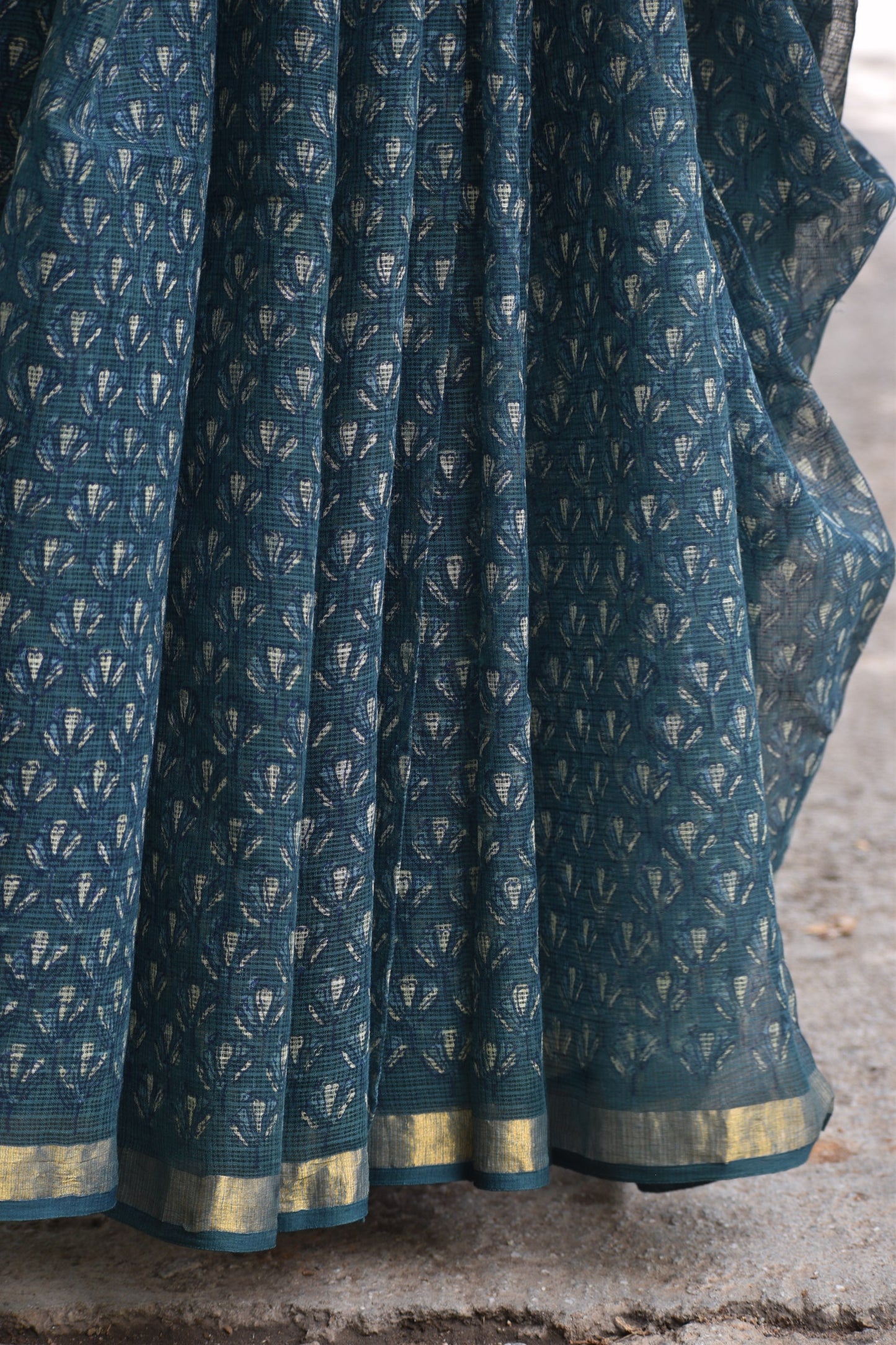 Green dabu kota saree