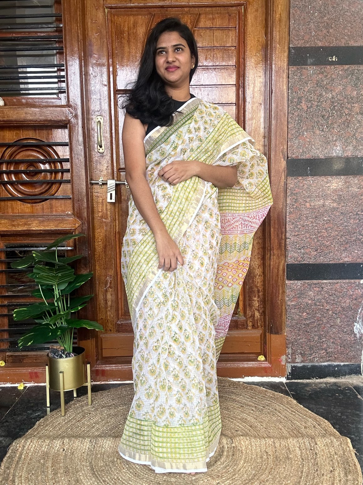White kota doria saree