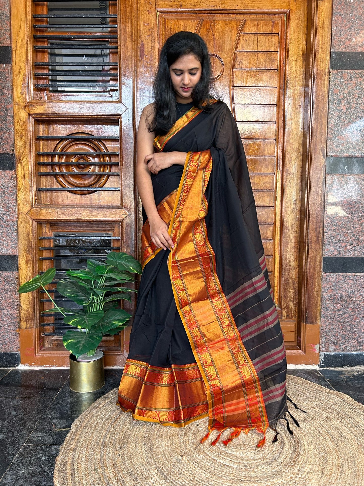 Black Narayanpet saree.