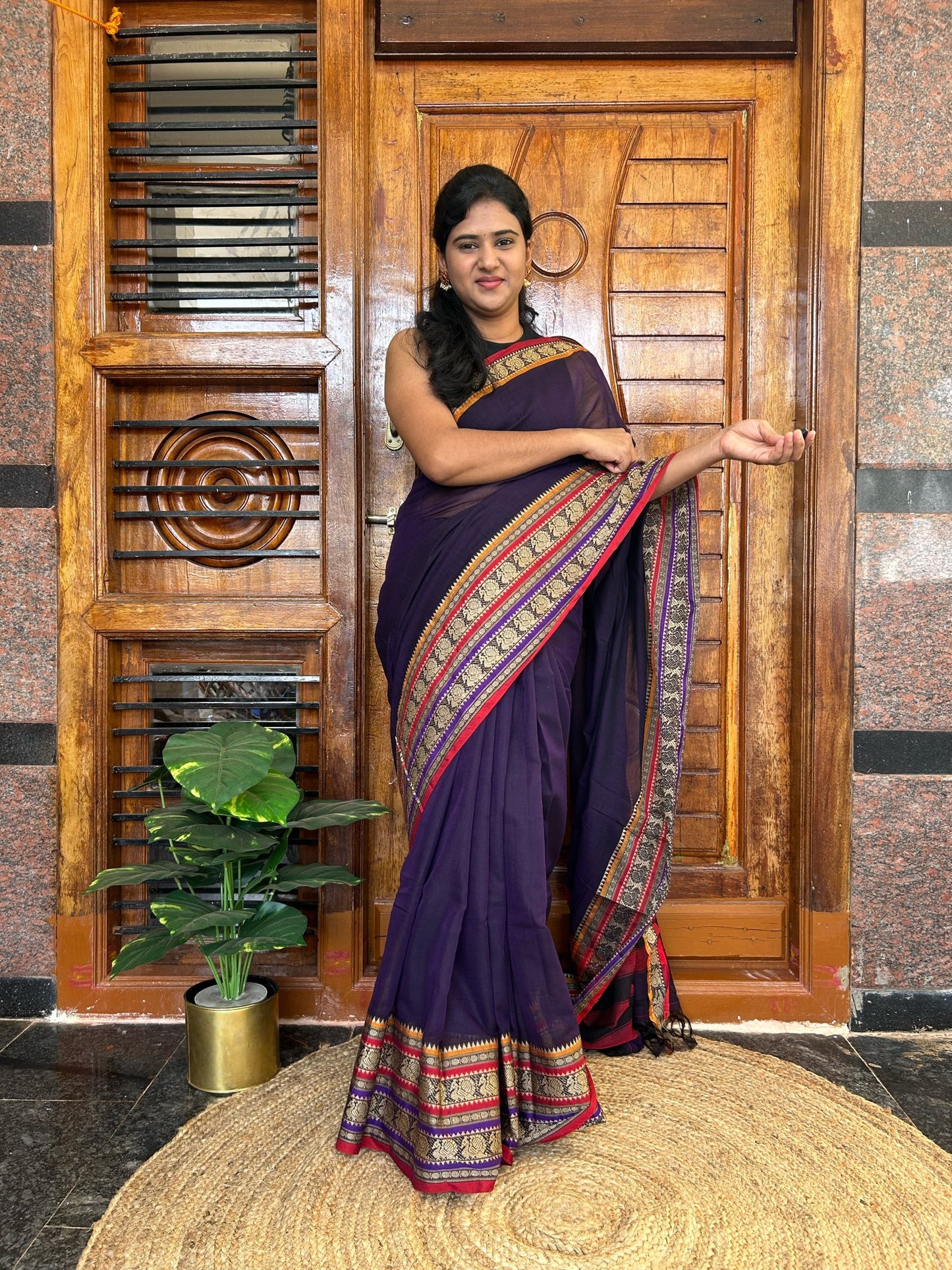 Purple Narayanpet saree.