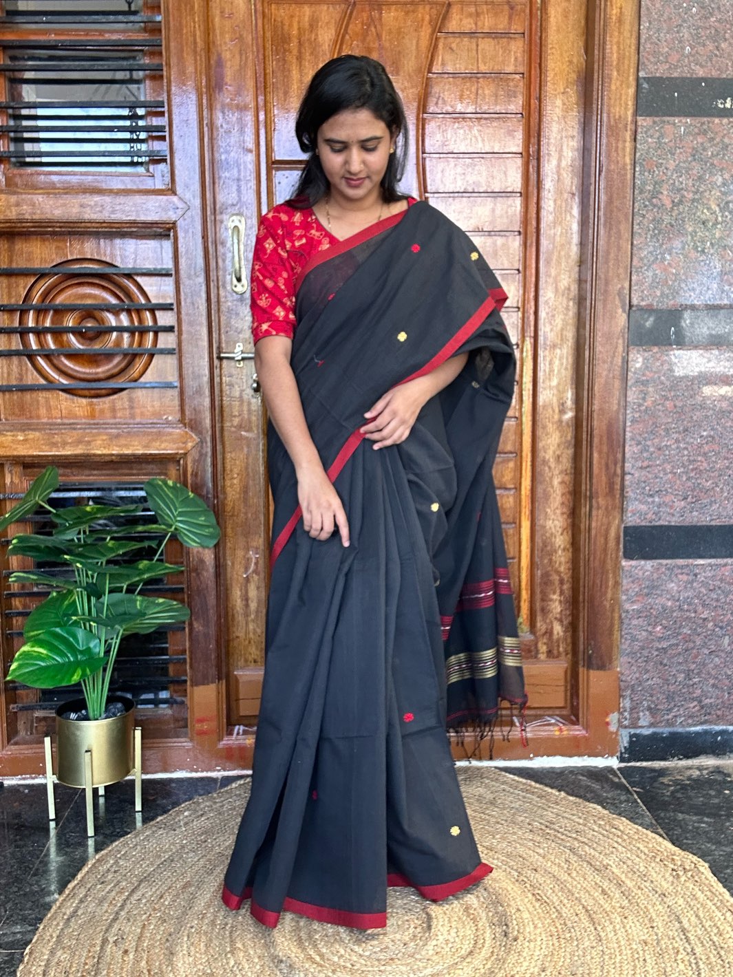 BLACK JAMDANI SAREE