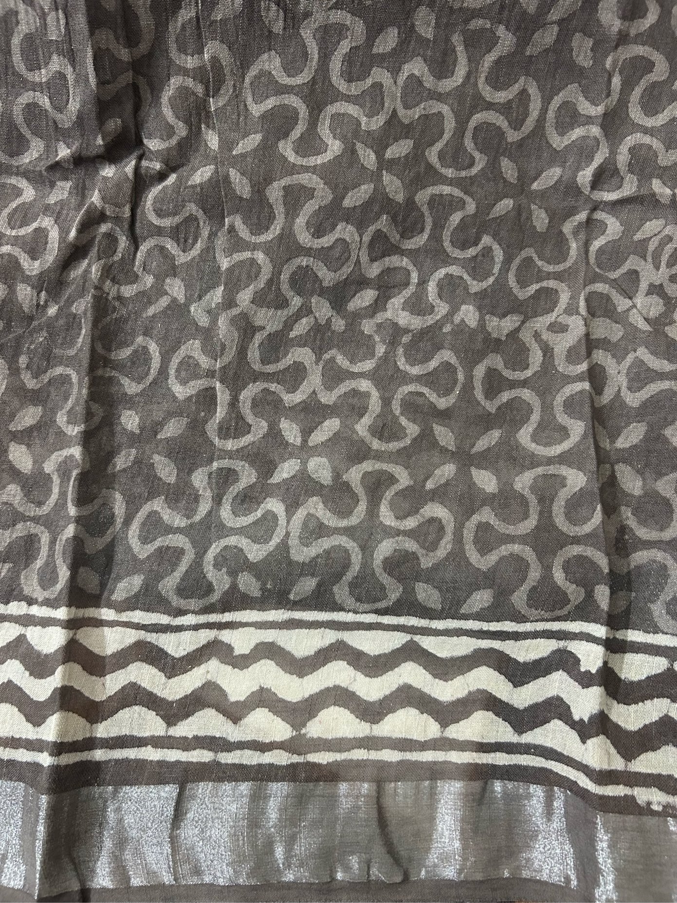 BROWN LINEN SAREE