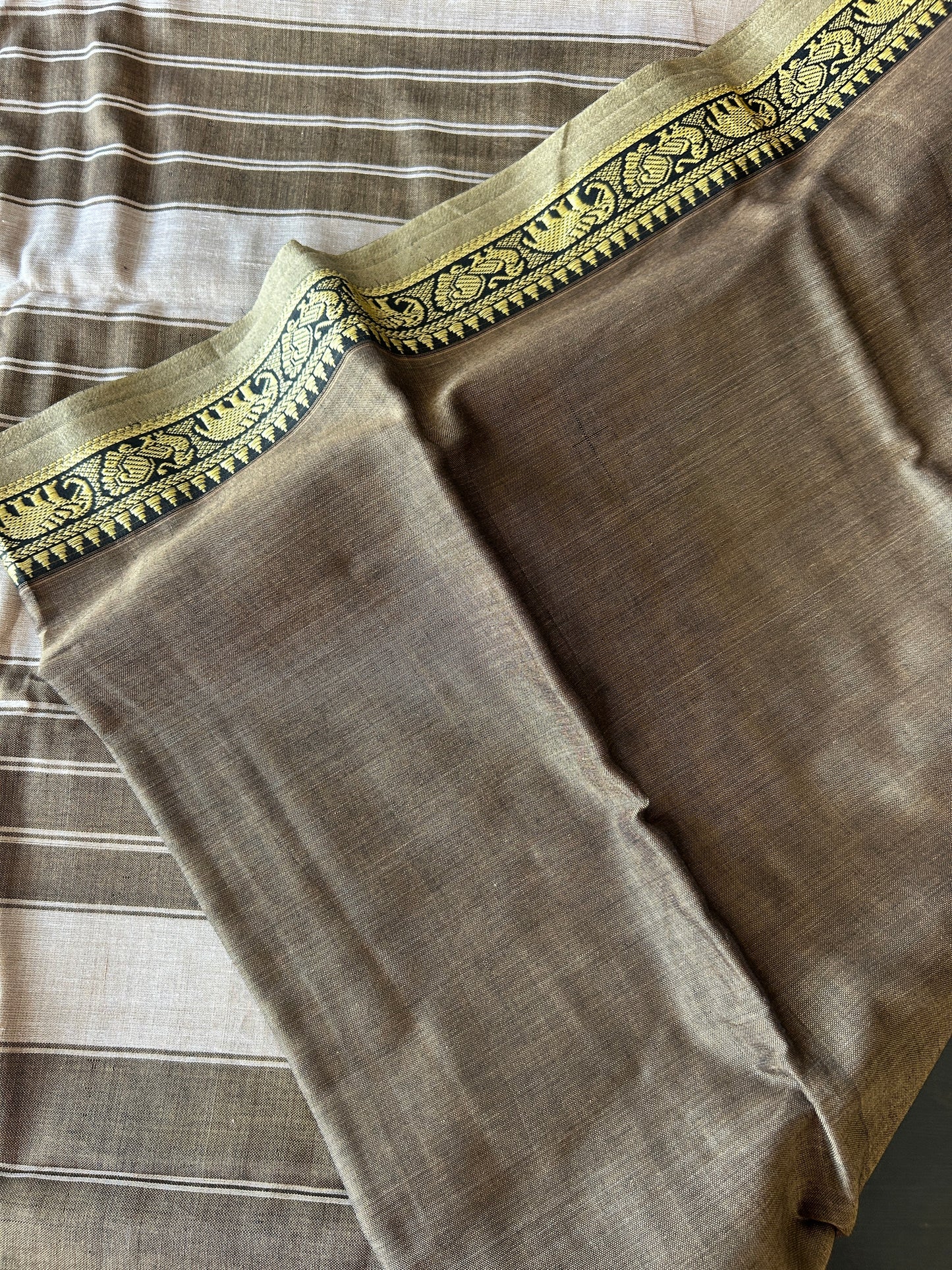 GREY NARAYANPET SAREE