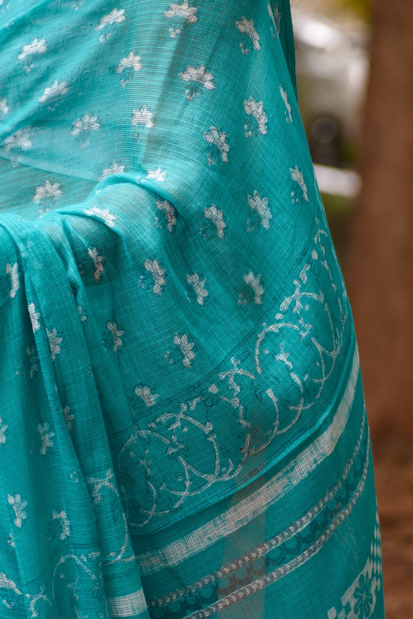 Green dabu kota saree