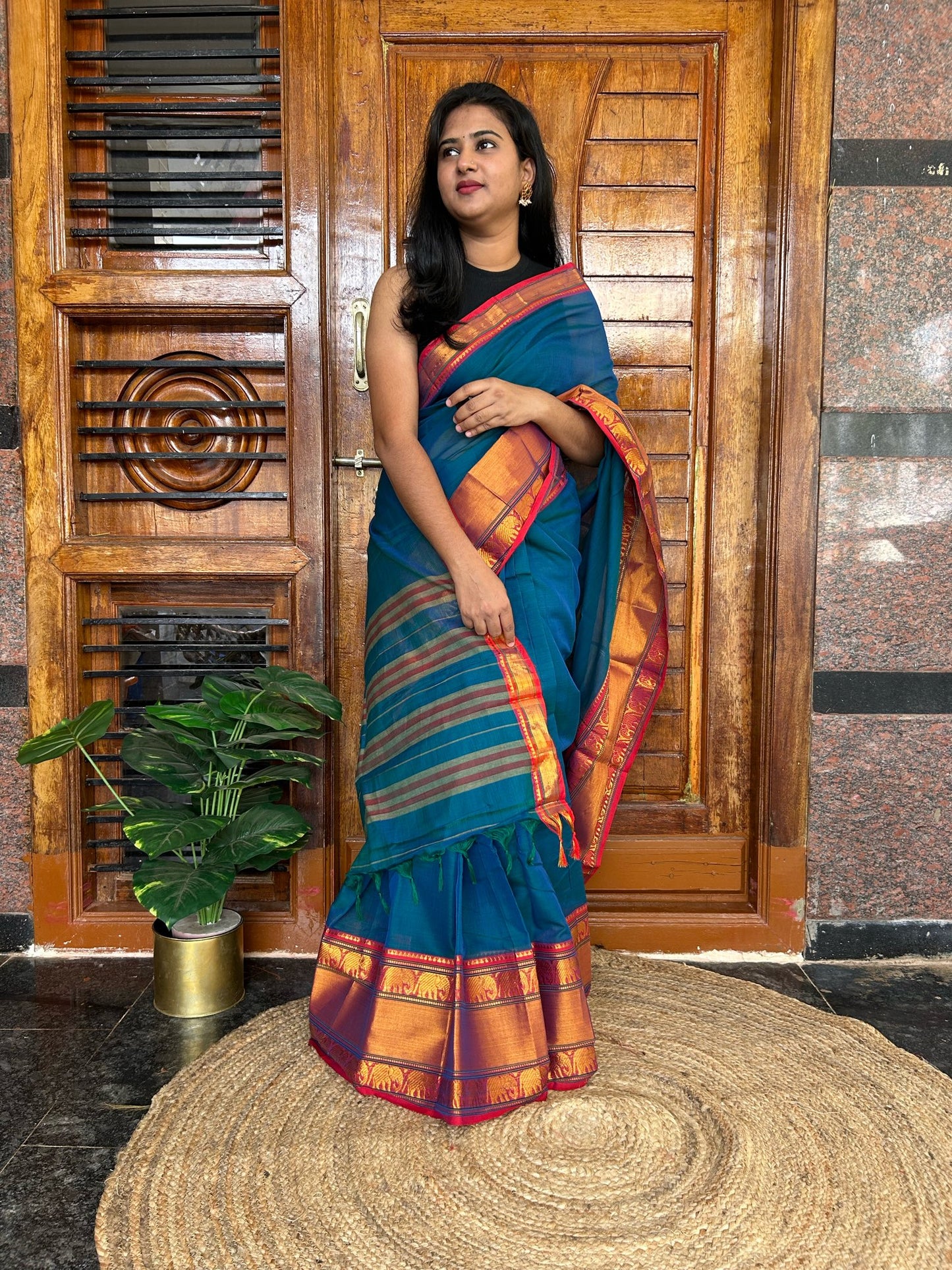 Blue Narayanpet saree.