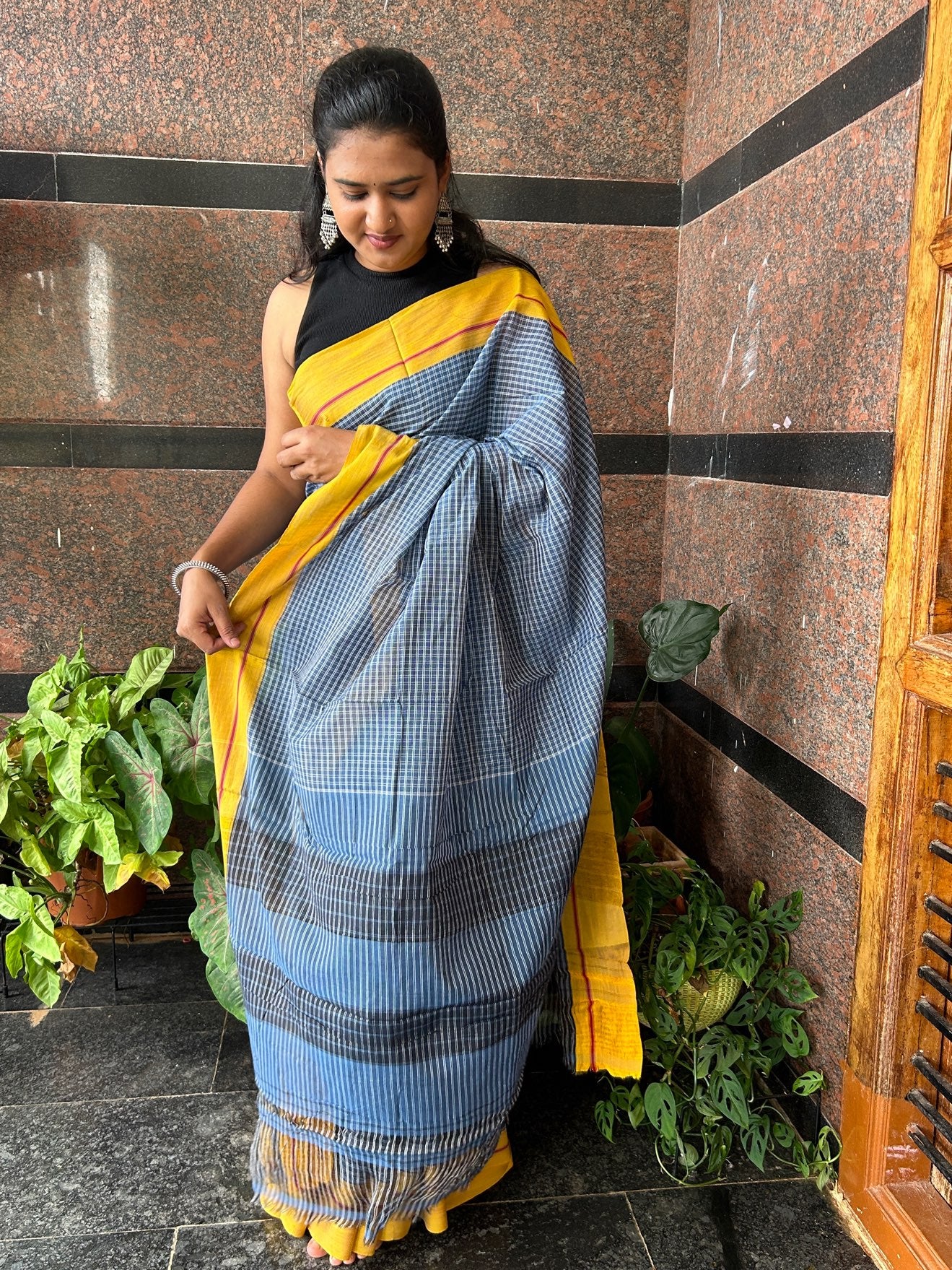 BLUE PATTEDANCHU SAREE.