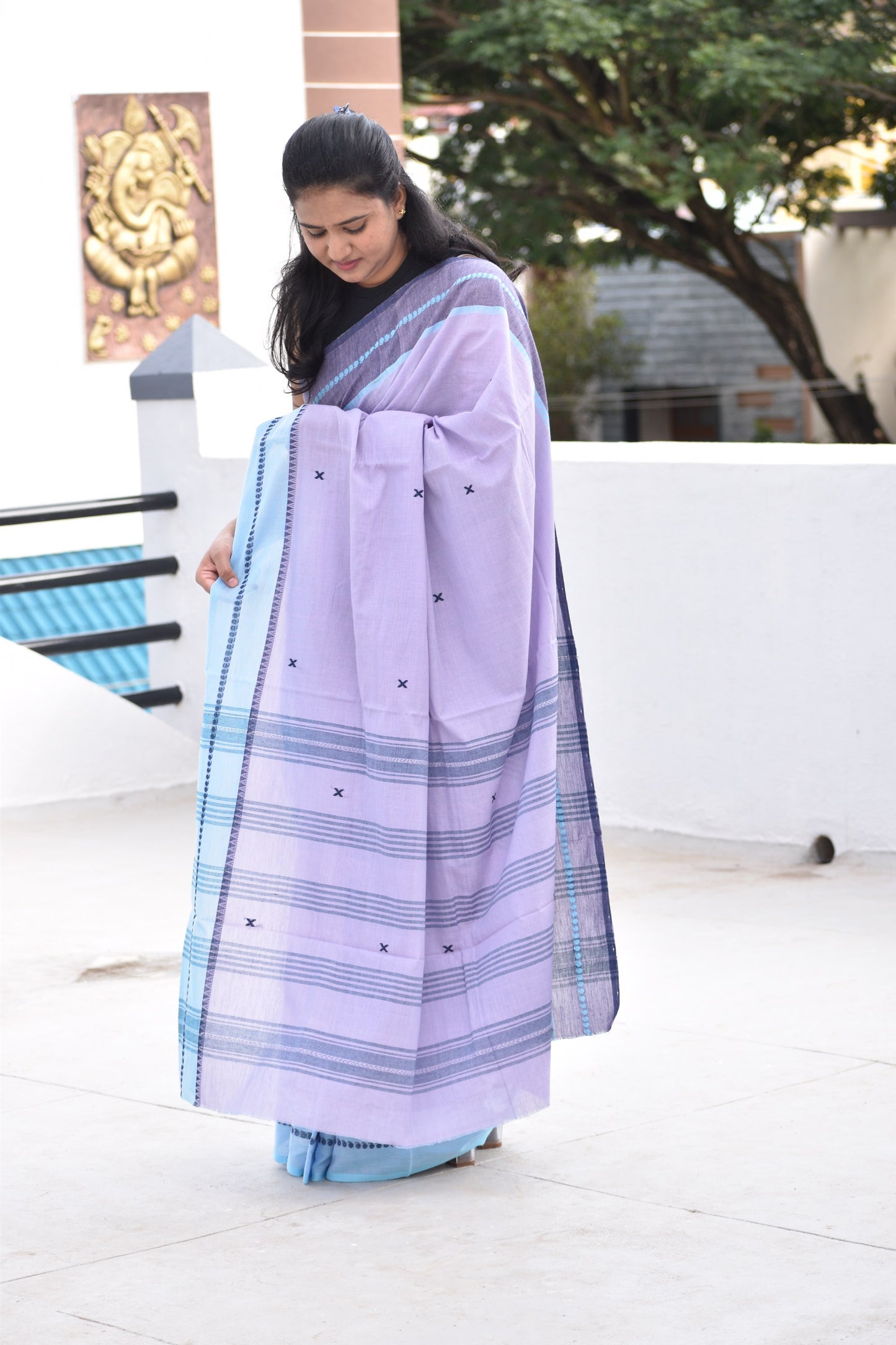 PURPLE DHANIAKHALI SAREE