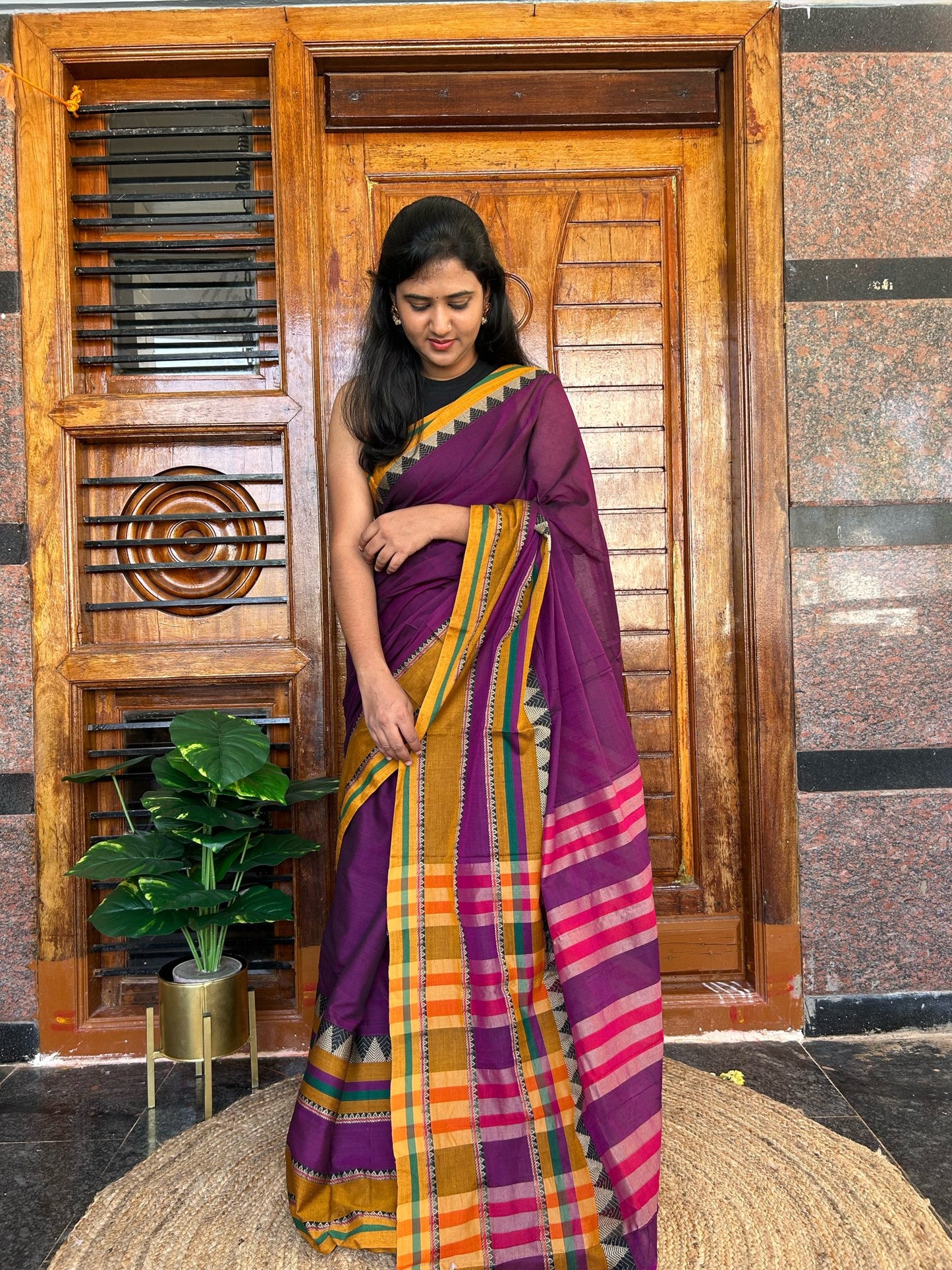 Purple Narayanpet saree.