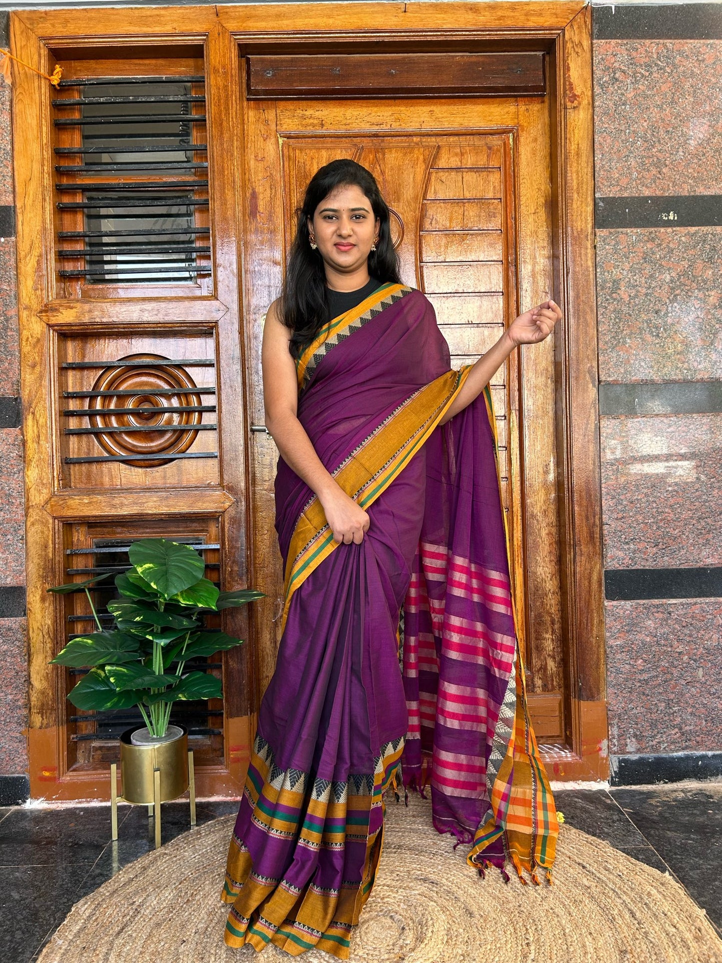 Purple Narayanpet saree.