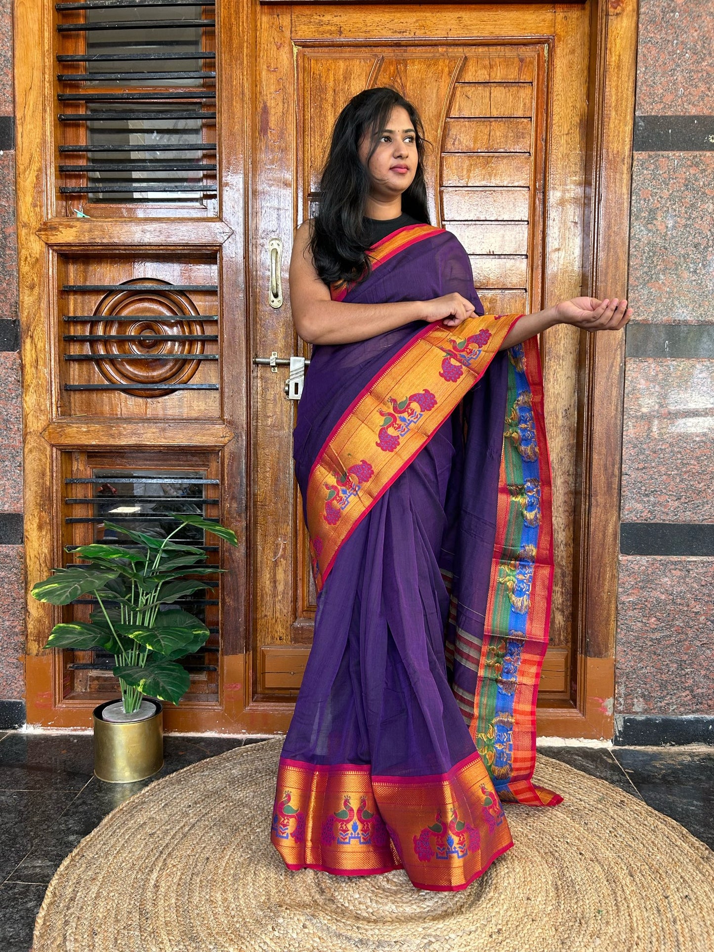 Purple Narayanpet saree.