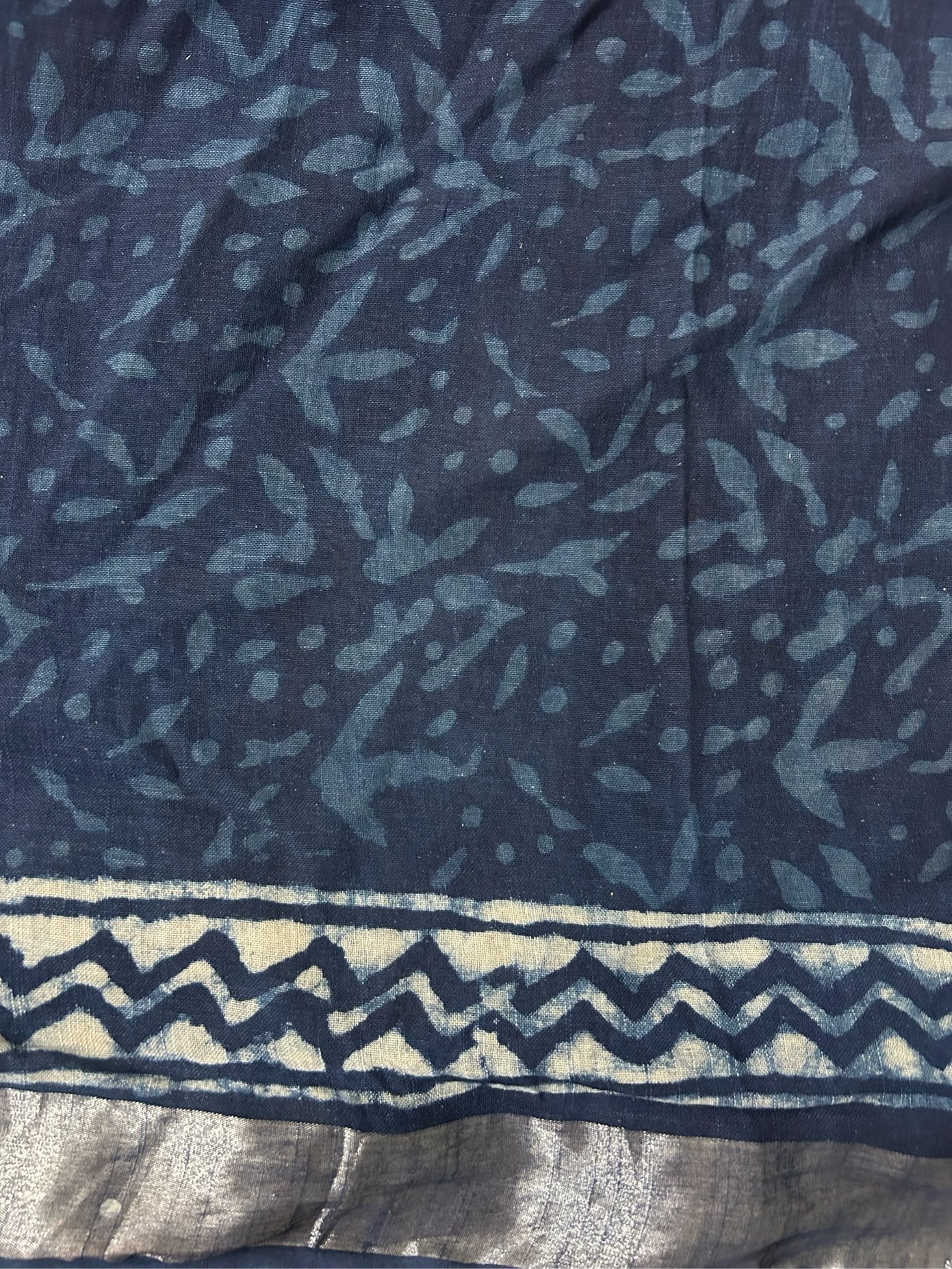BLUE LINEN SAREE