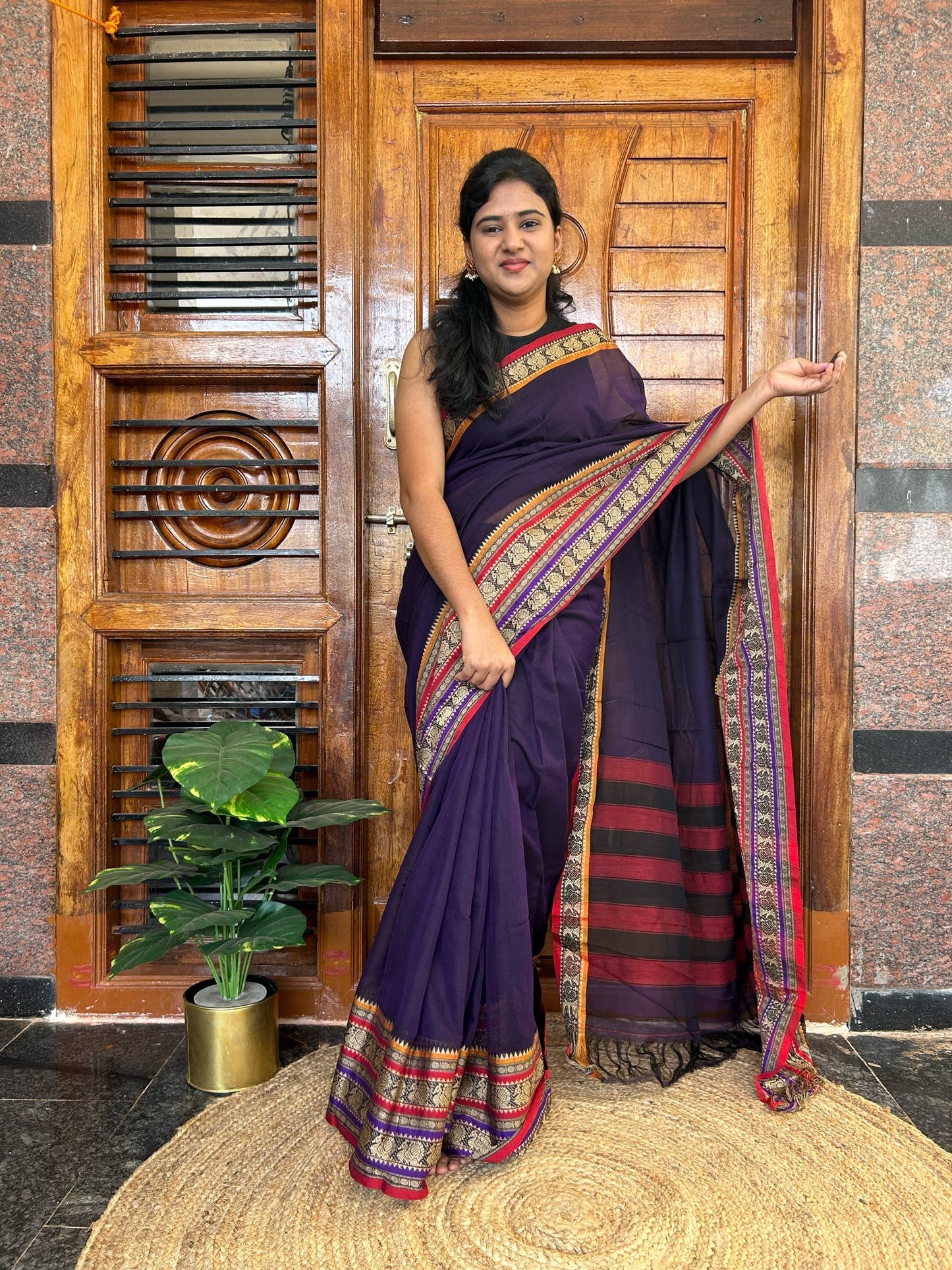 Purple Narayanpet saree.