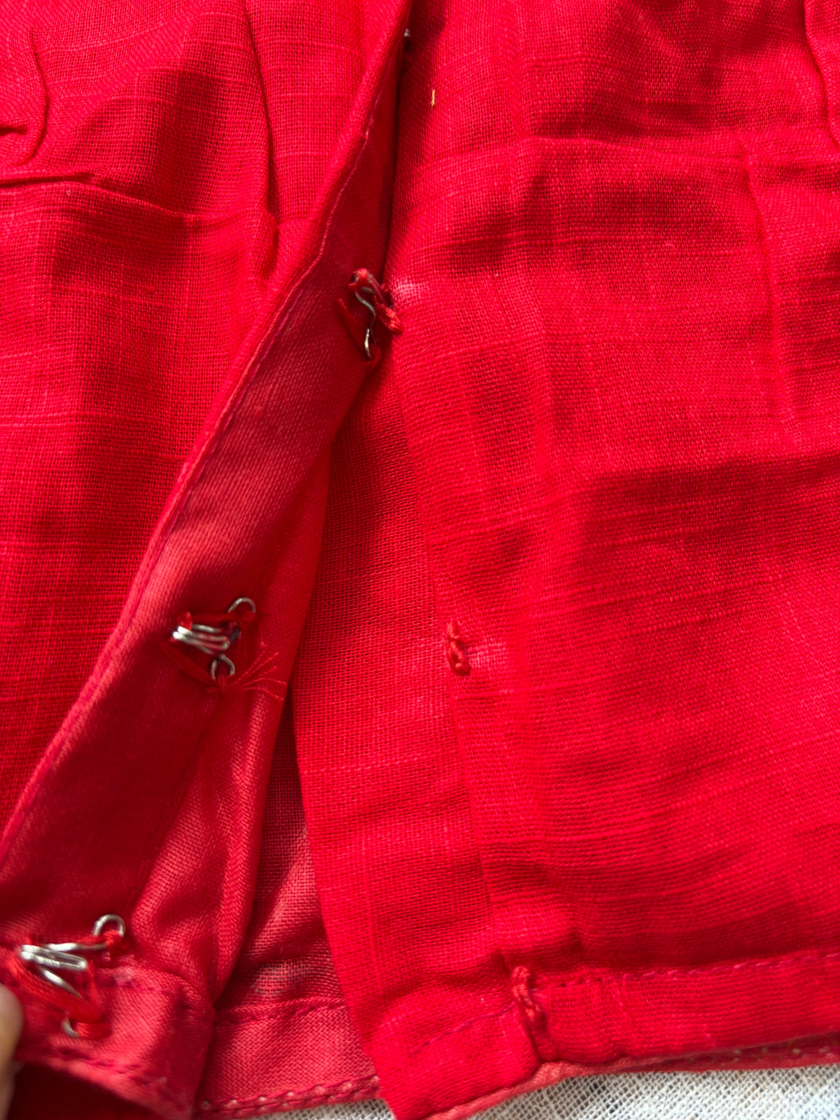 RED MBROIDERED BLOUSE