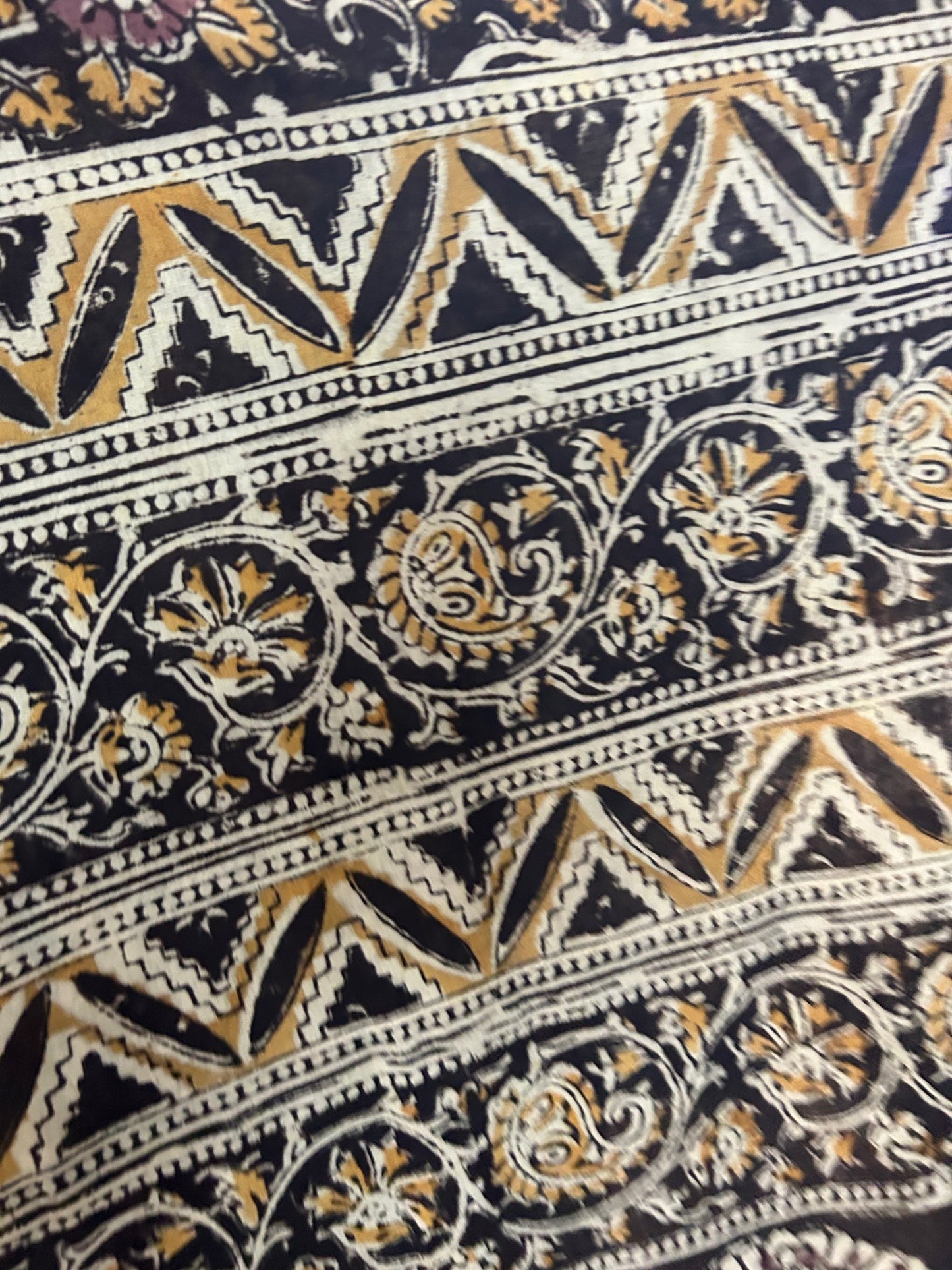Brown kalamkari mul saree