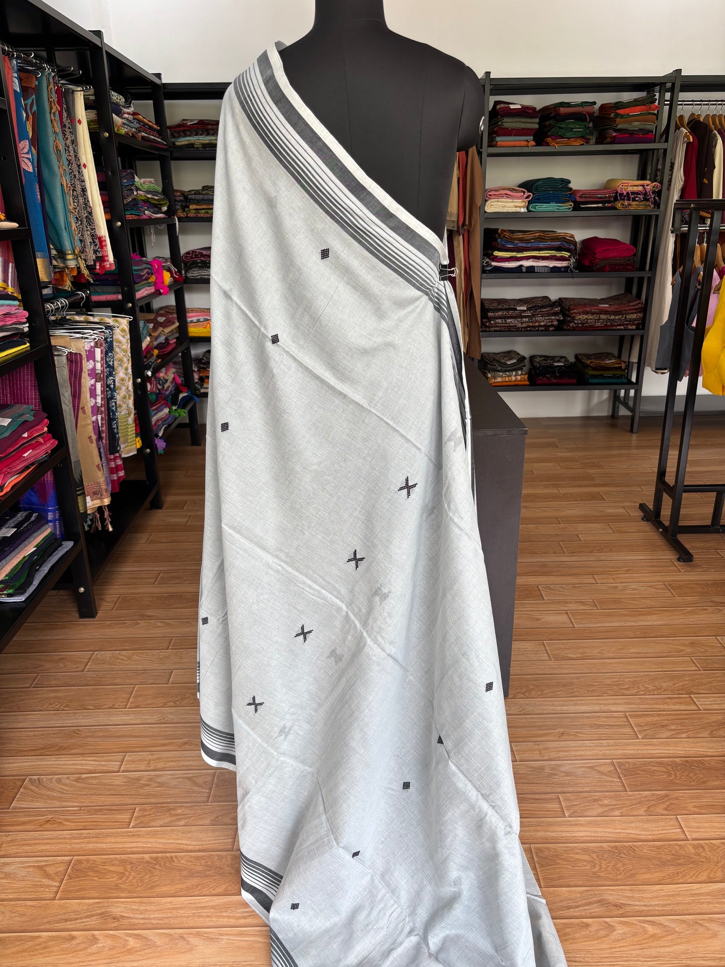 GREY BHUJODI SAREE