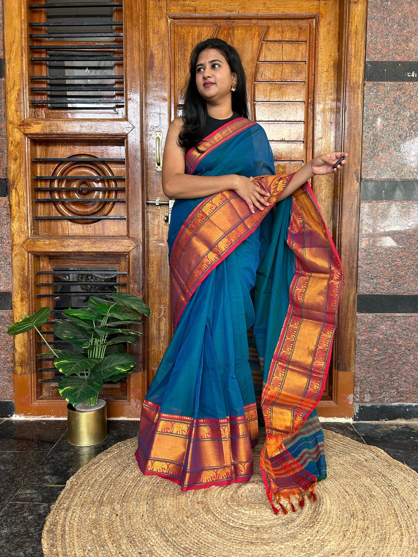 Blue Narayanpet saree.