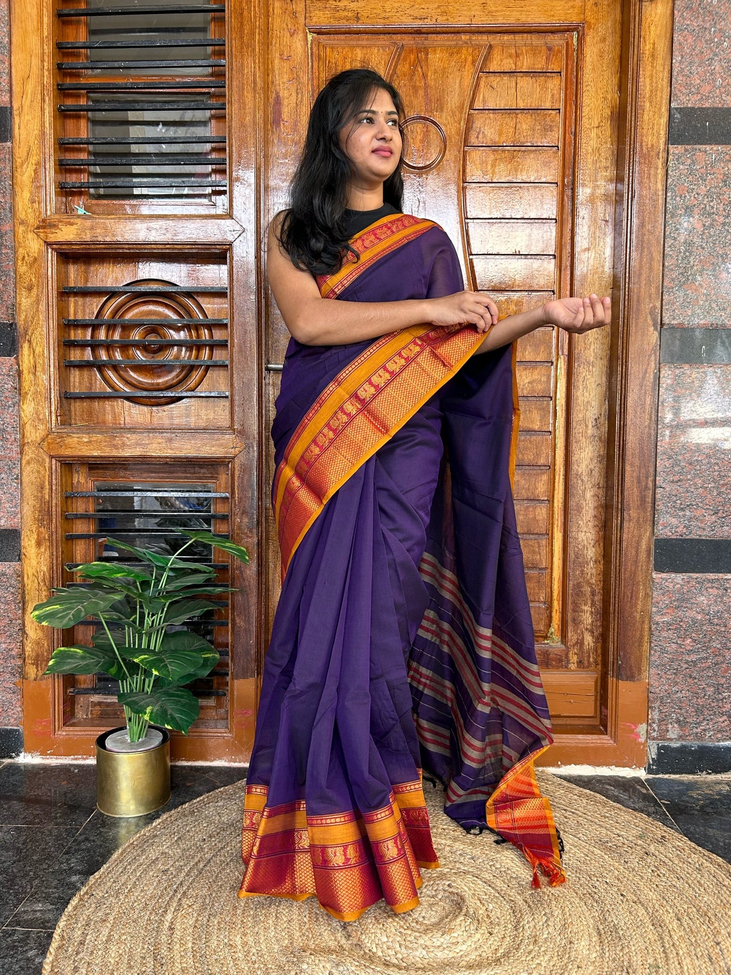 Purple Narayanpet saree.