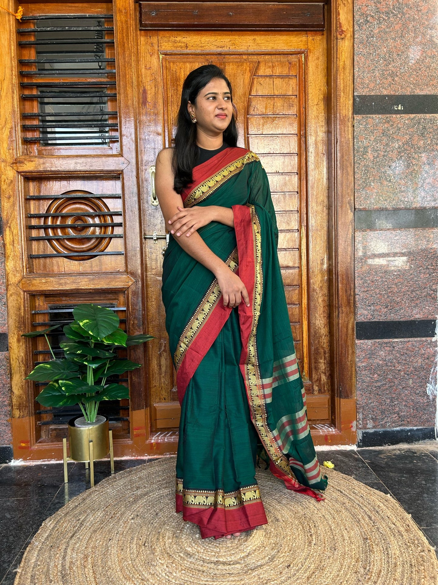 Green Narayanpet saree.