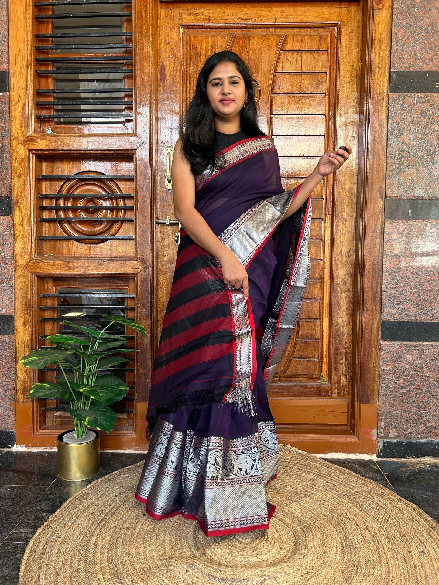 Purple Narayanpet saree.