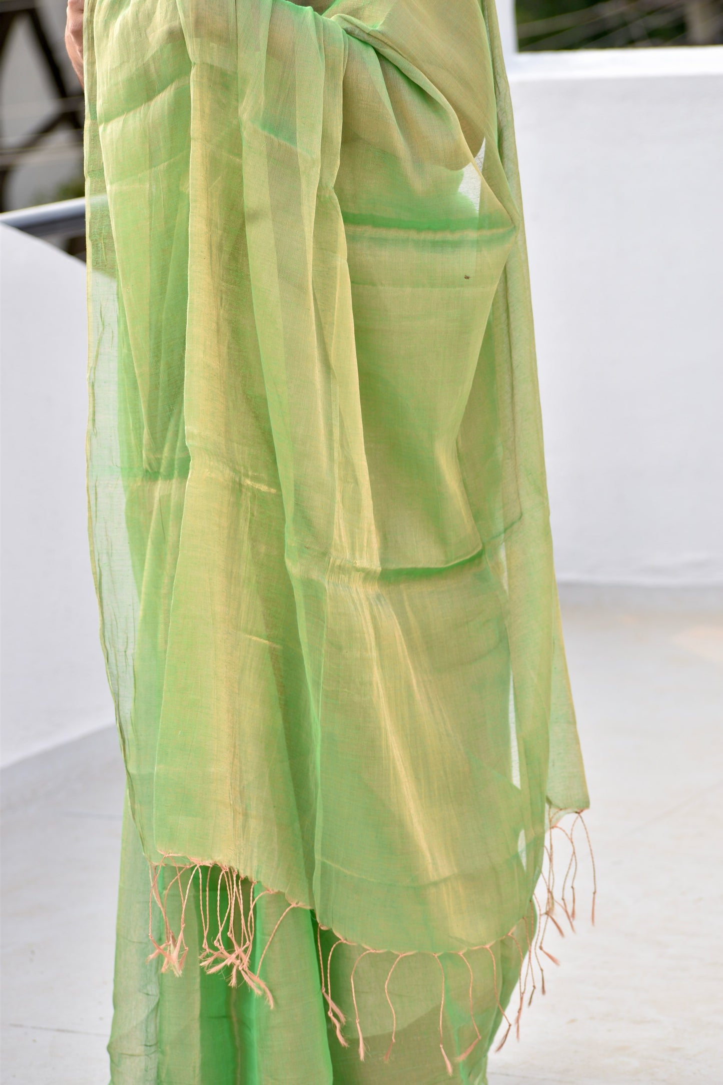 GREEN TISSUE MUL SAREE