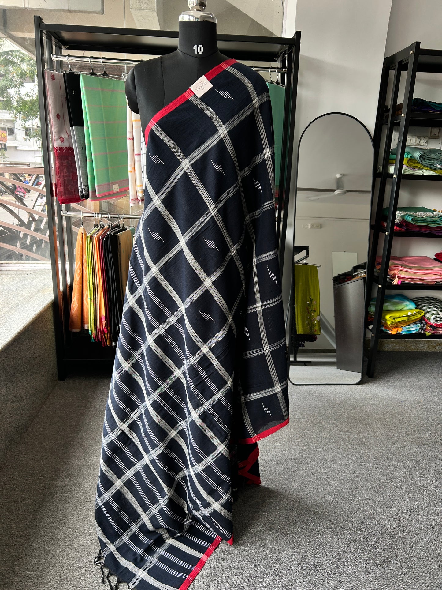 BLUE LINEN SAREE