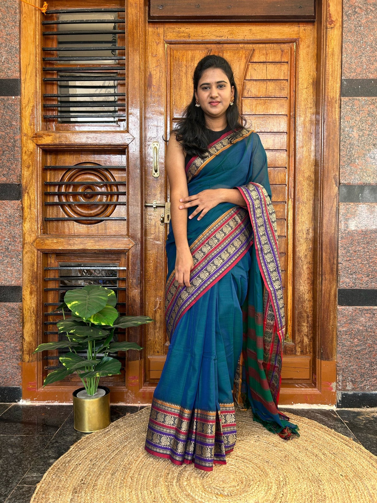 Blue Narayanpet saree.