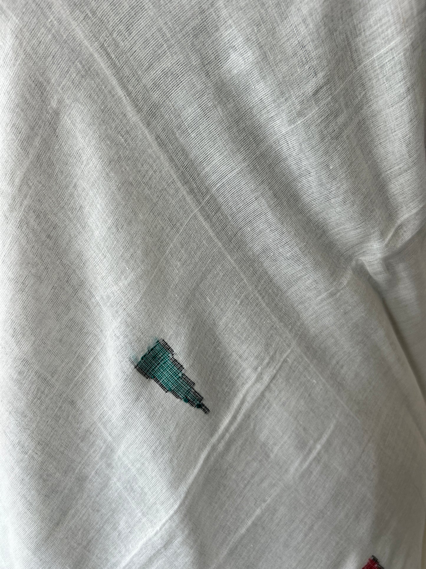 WHITE MERCERISED JAMDANI