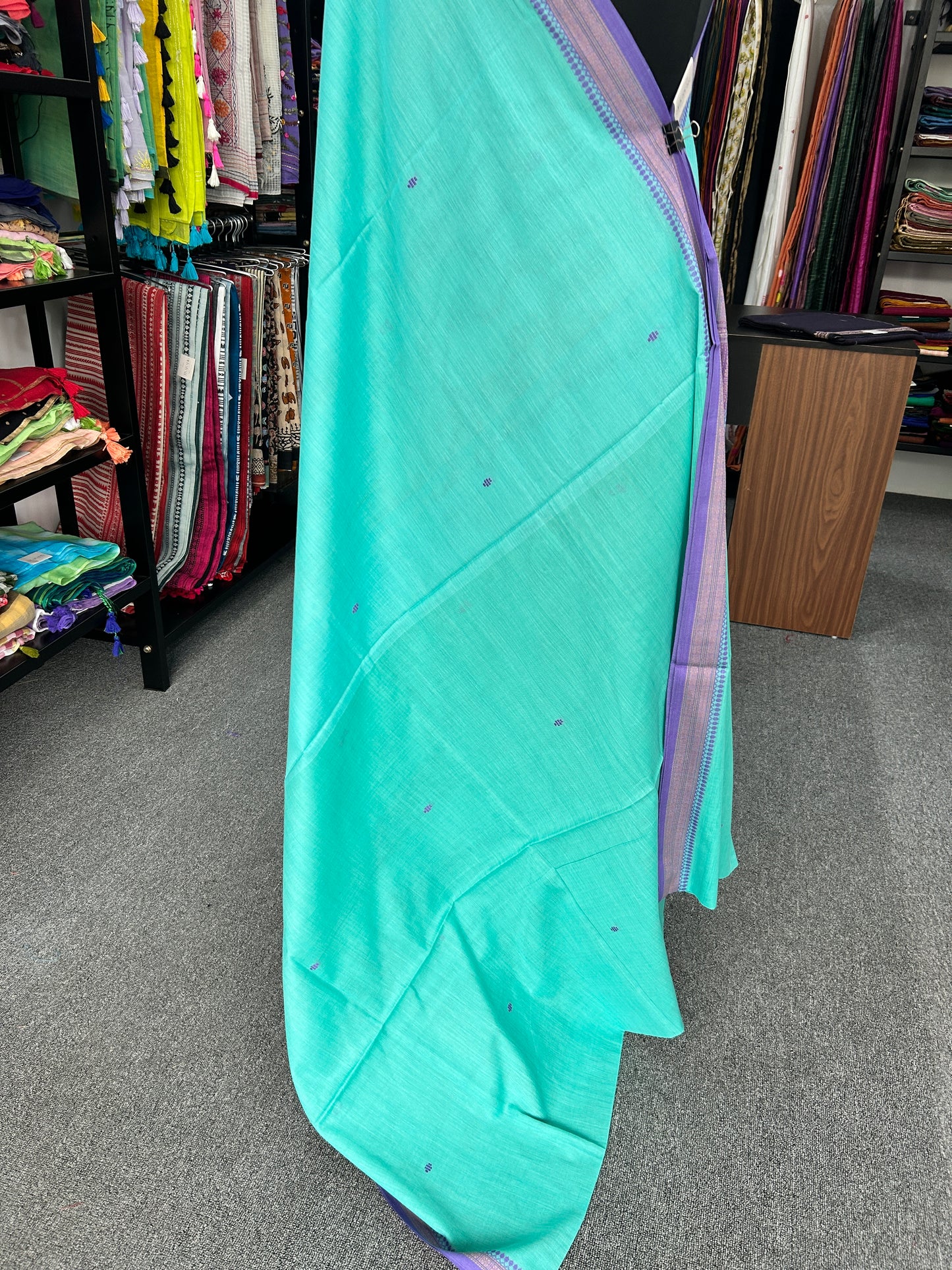 BLUE DHANIAKHALI SAREE