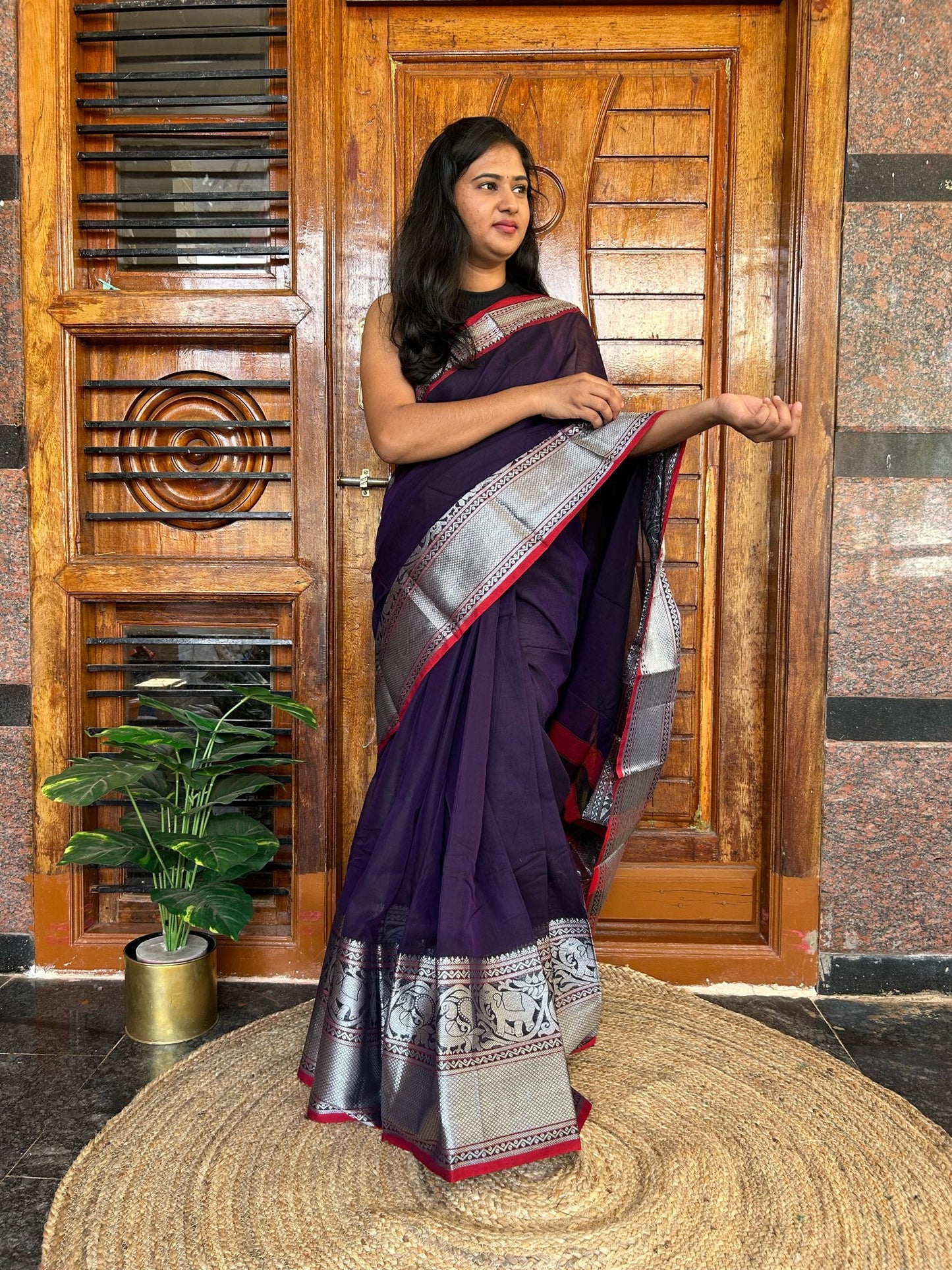Purple Narayanpet saree.