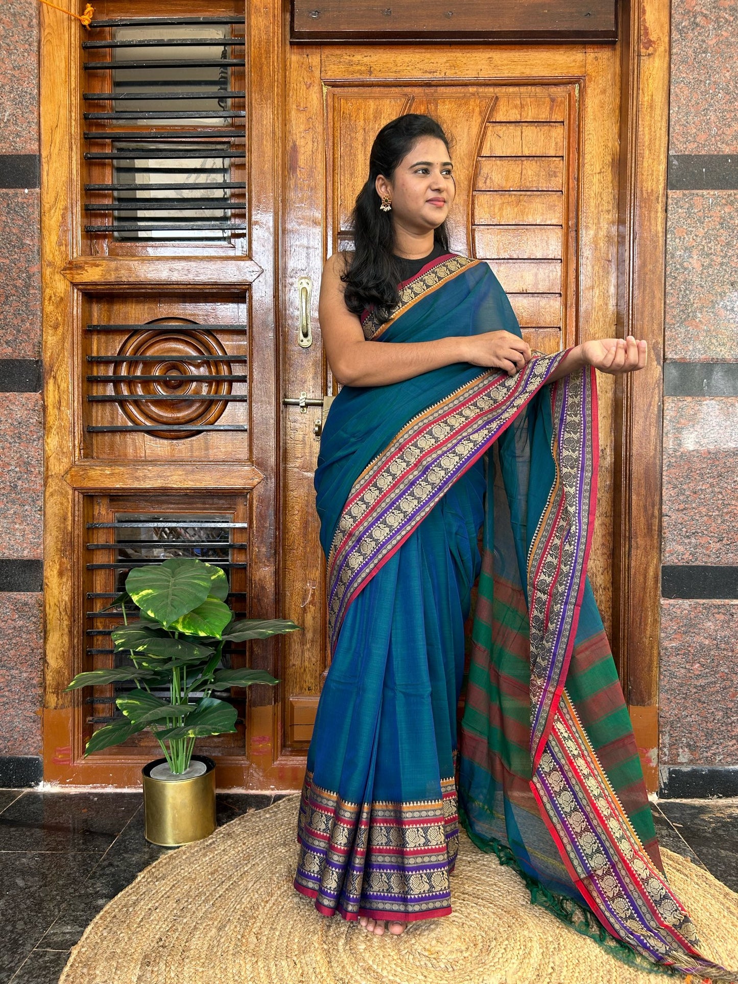 Blue Narayanpet saree.
