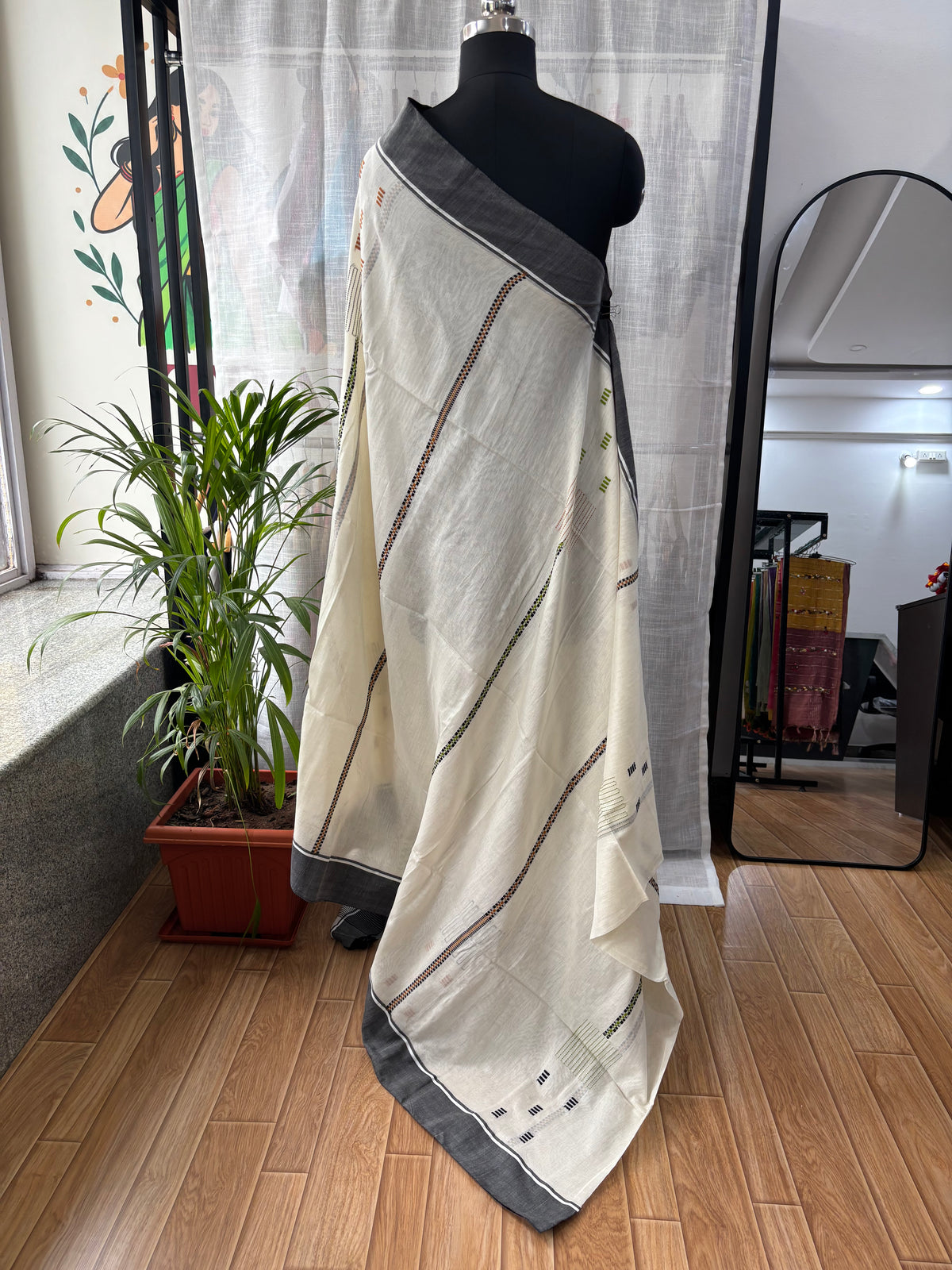 WHITE JAMDANI SAREE