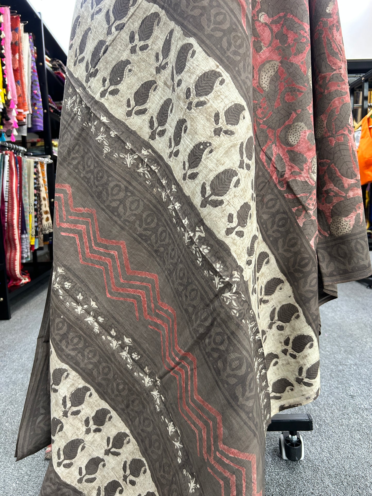 GREY AJRAKH MUL SAREE