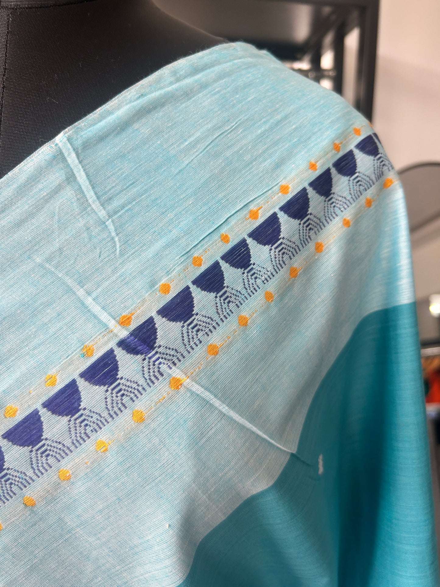 BLUE DHANIAKHALI SAREE