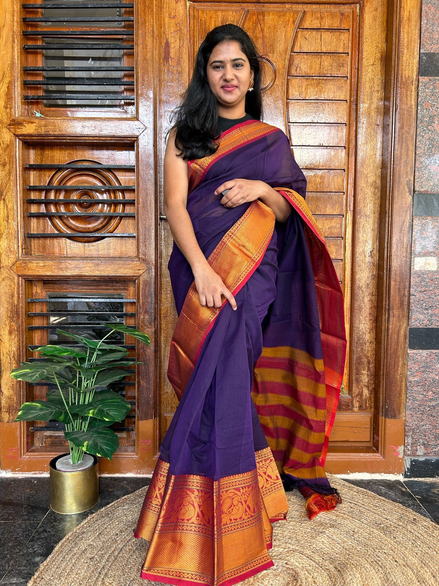 Purple Narayanpet saree.
