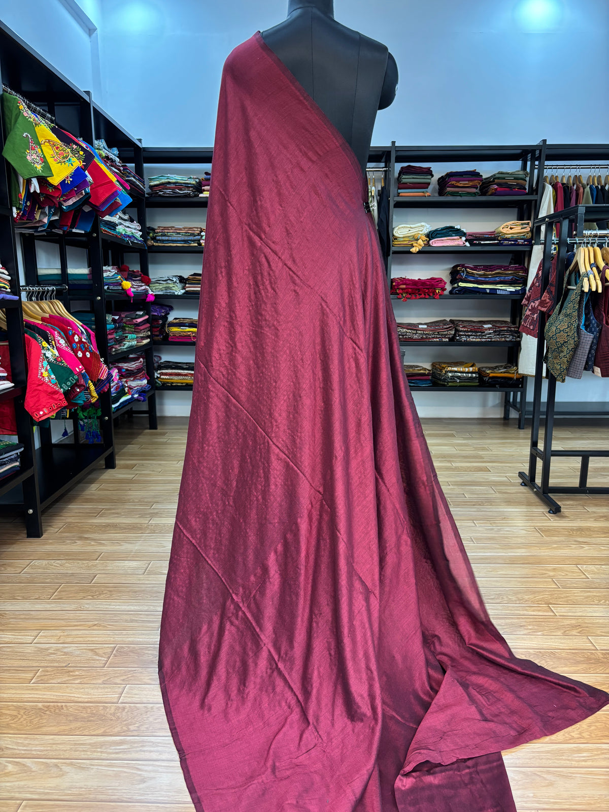 MAROON ACRYLIC SAREE