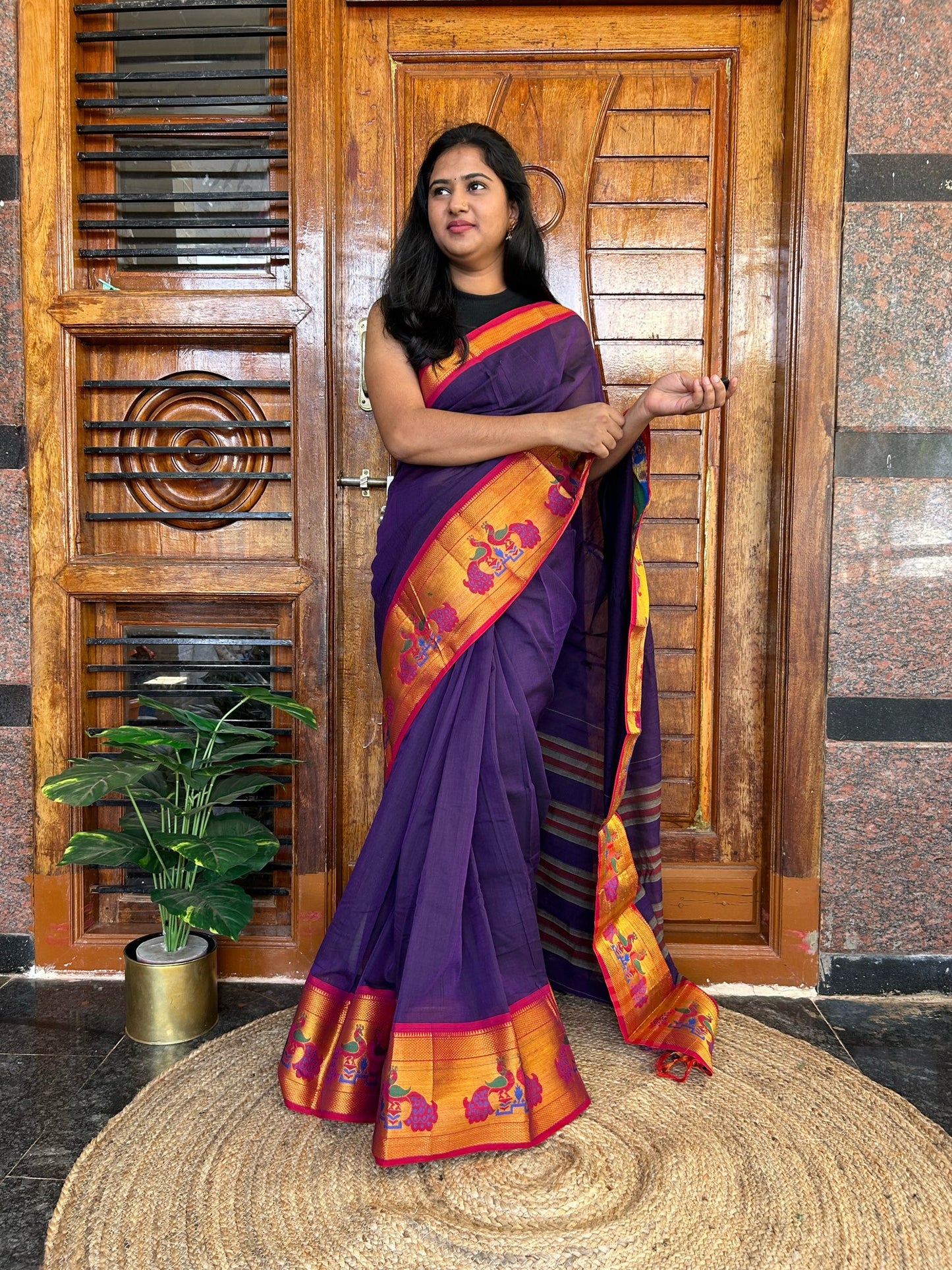 Purple Narayanpet saree.