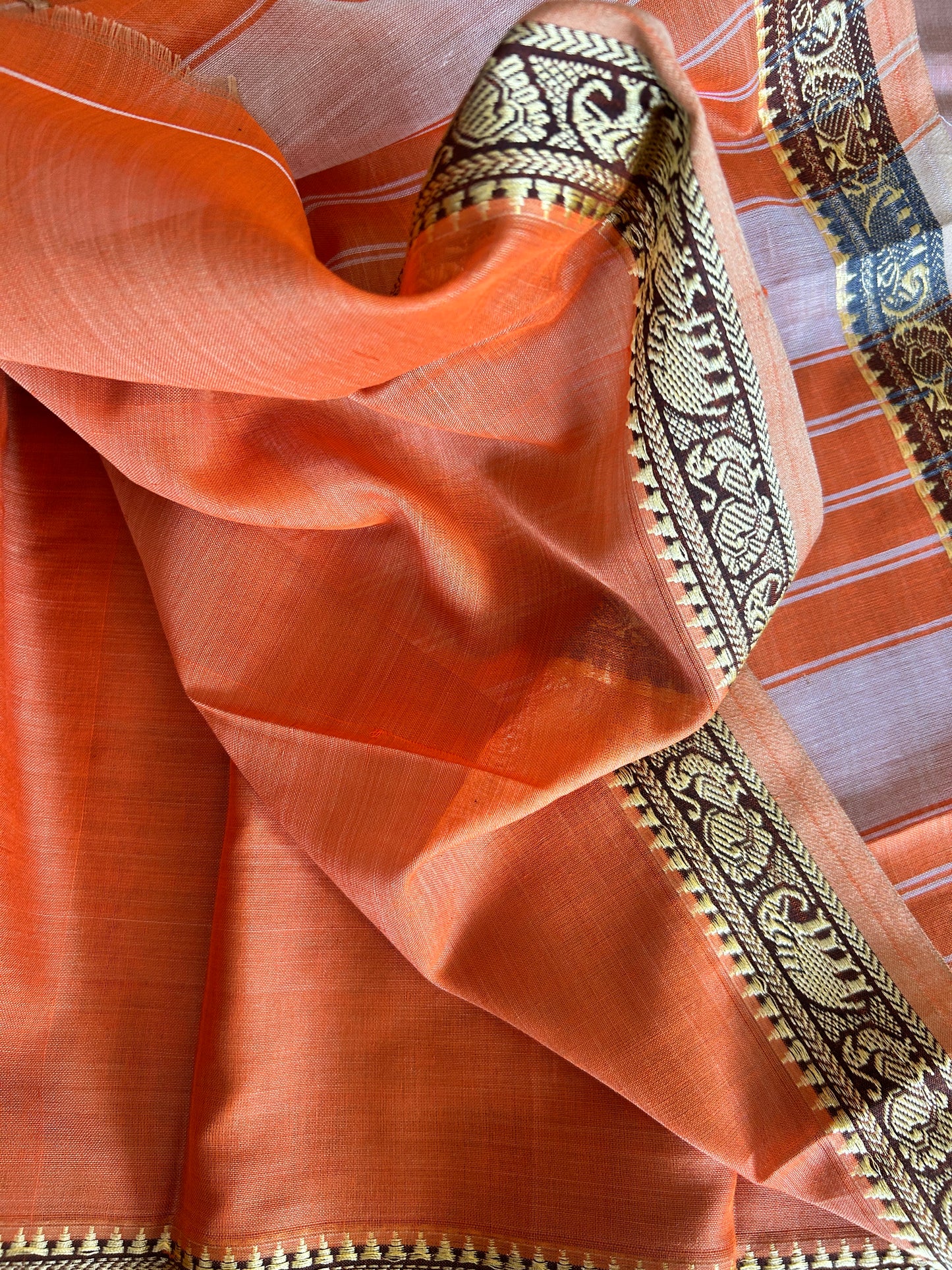 ORANGE NARAYANPET SAREE