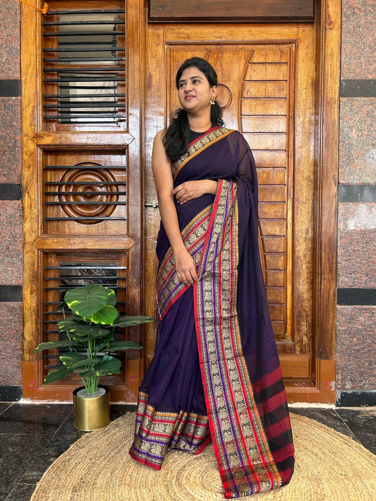 Purple Narayanpet saree.