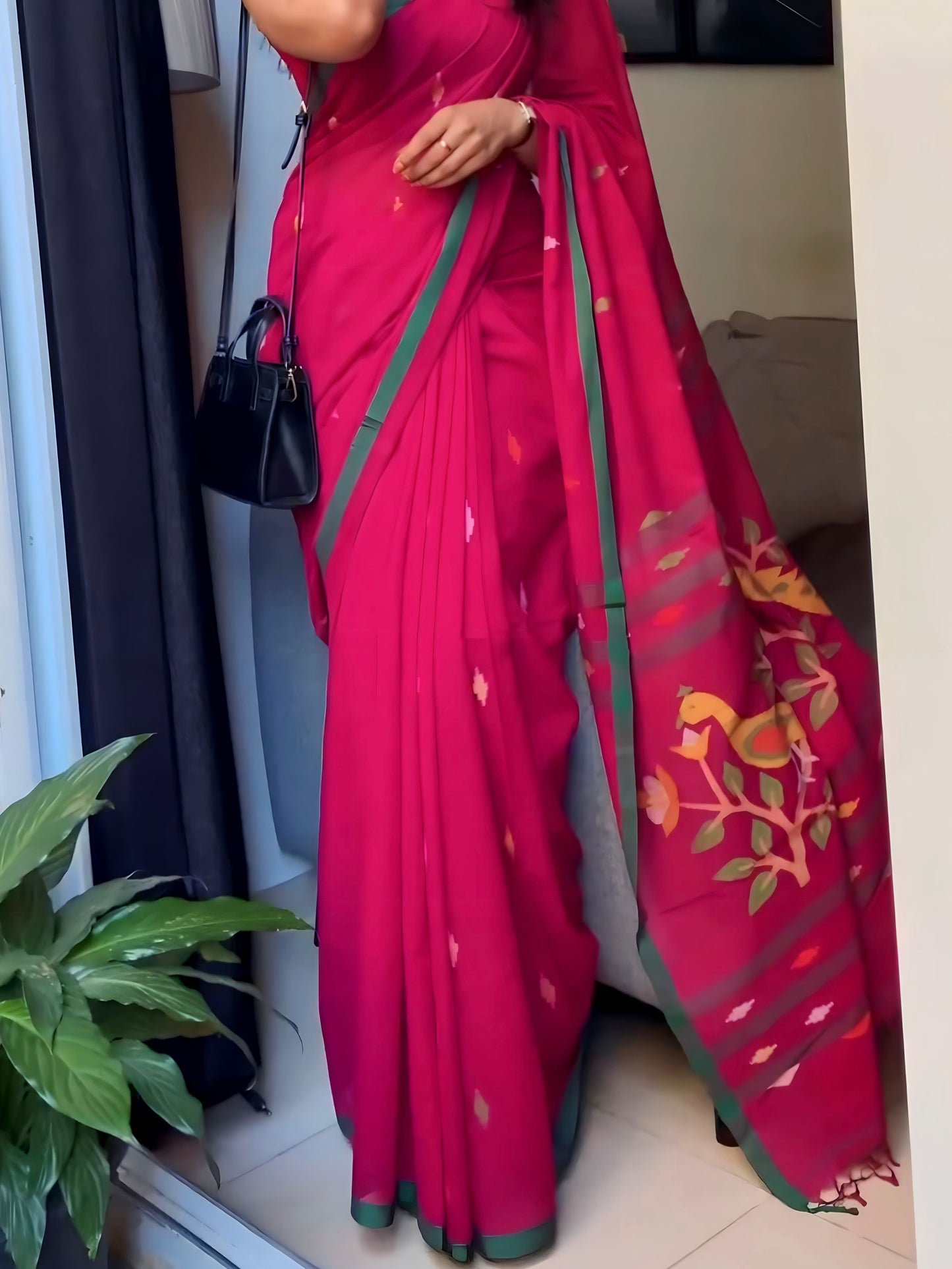 PINK PEACOCK JAMDANI