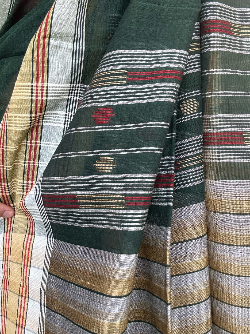 Green jamdani saree