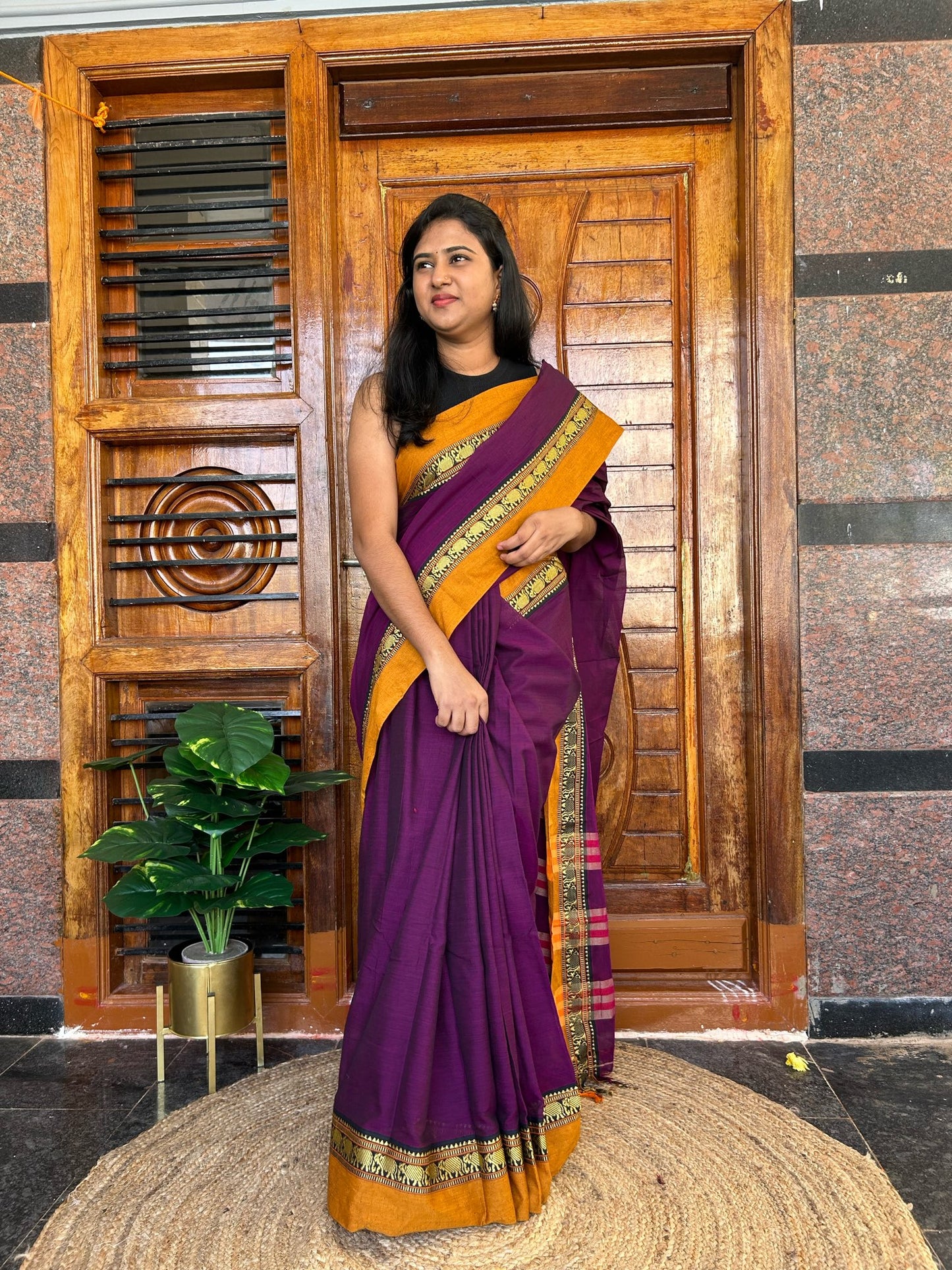 Purple Narayanpet saree.