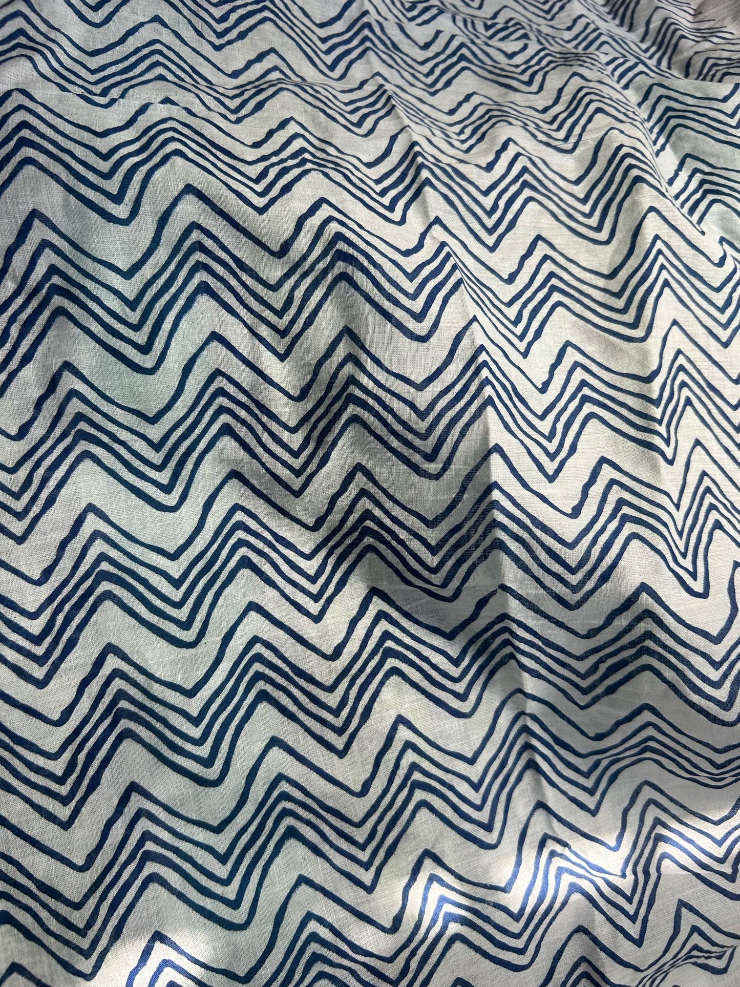 Blue mulmul cotton saree