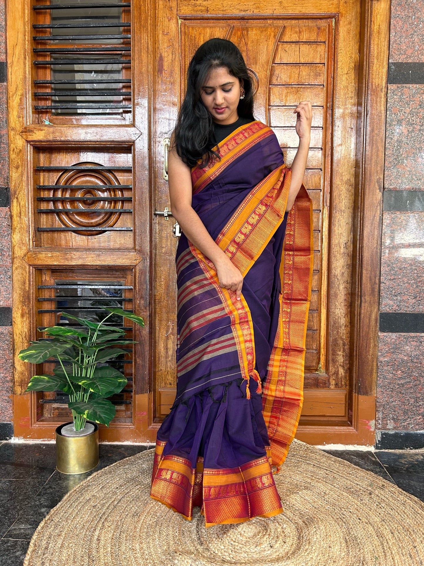 Purple Narayanpet saree.