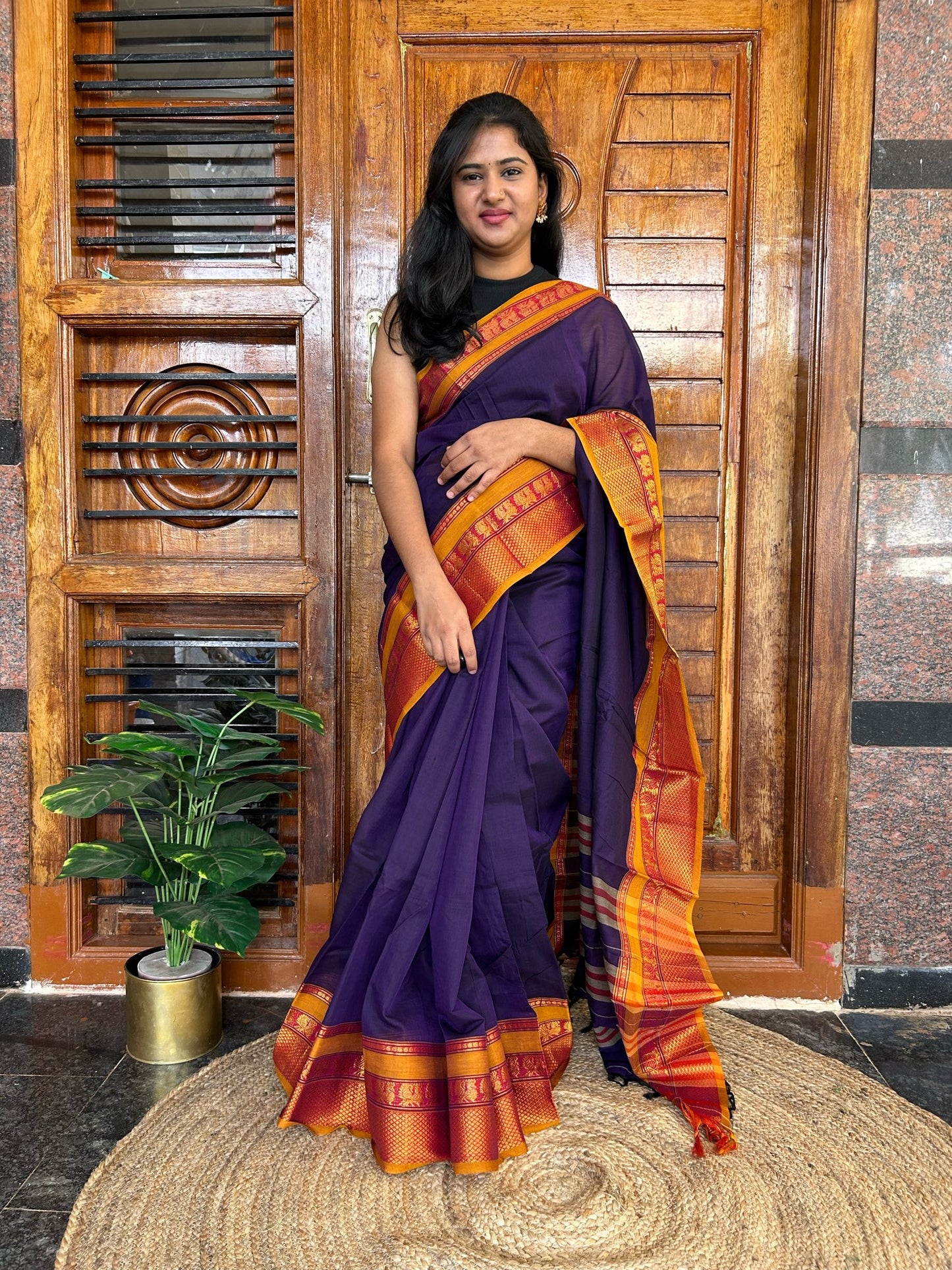 Purple Narayanpet saree.