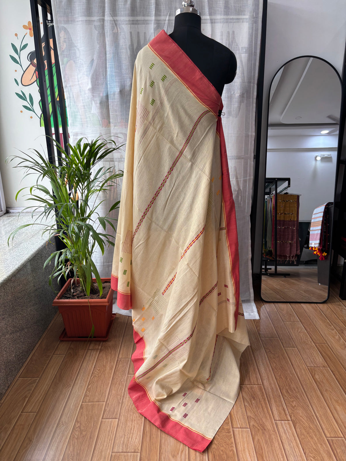 BEIGE JAMDANI SAREE