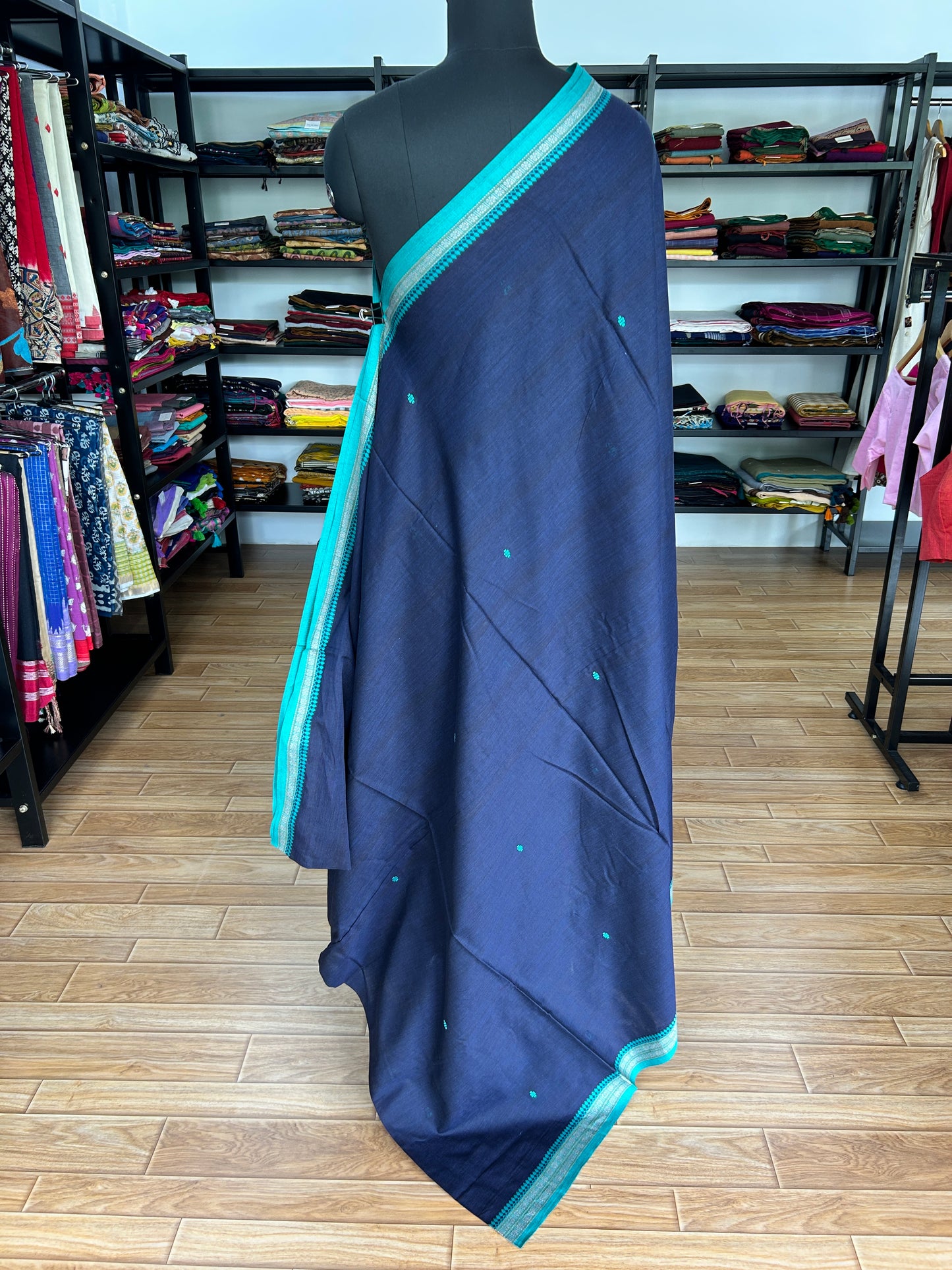 BLUE DHANIAKHALI SAREE