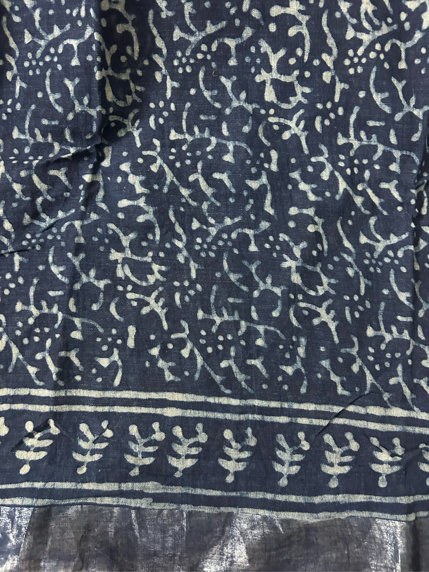 BLUE LINEN SAREE