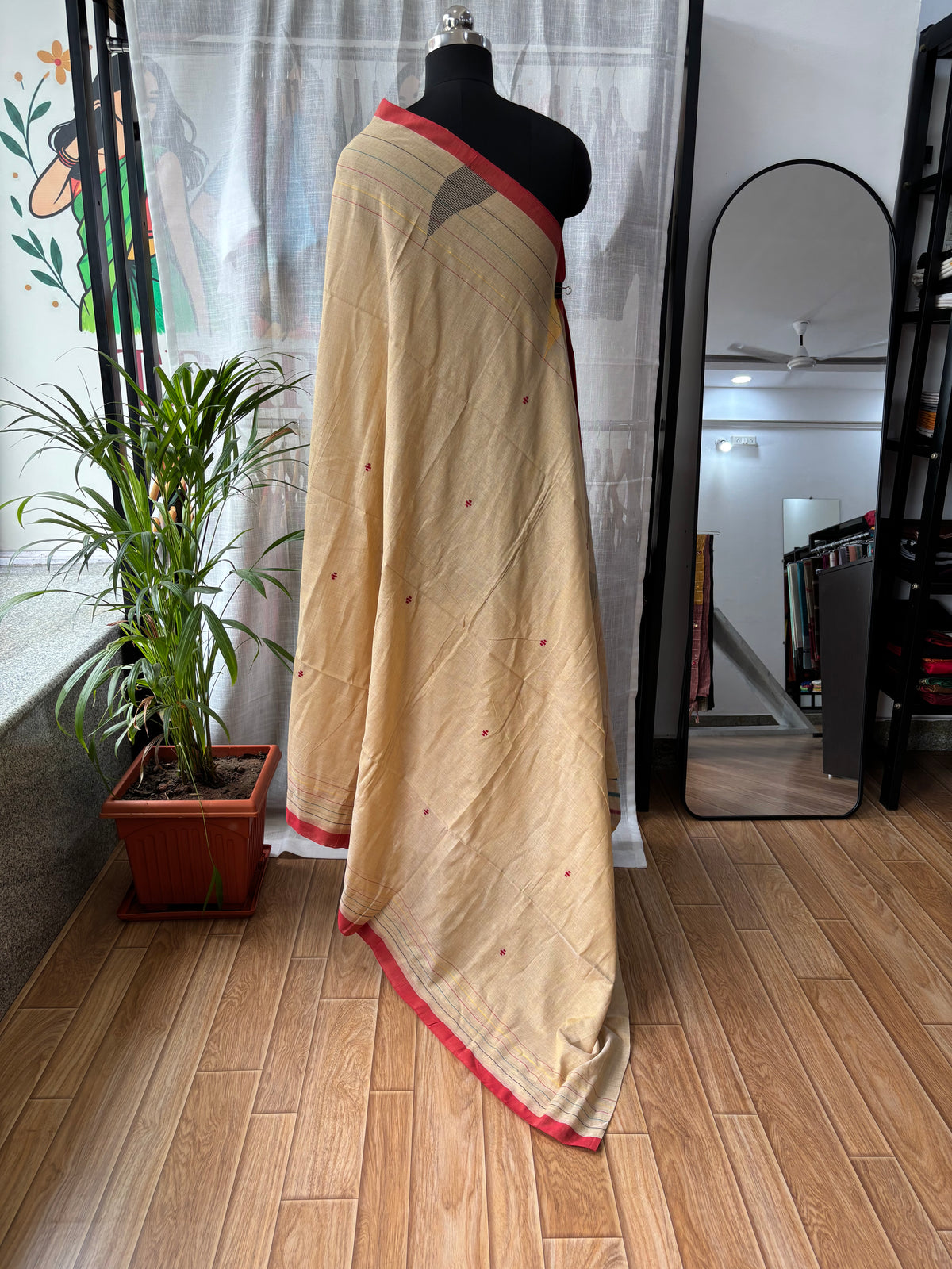 BEIGE JAMDANI SAREE