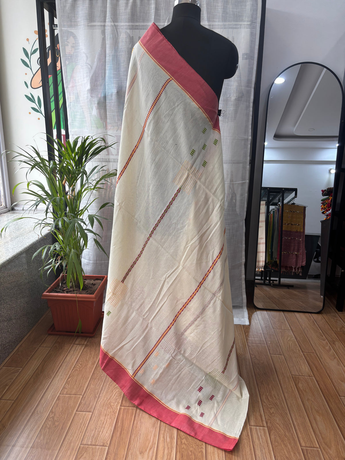 WHITE JAMDANI SAREE